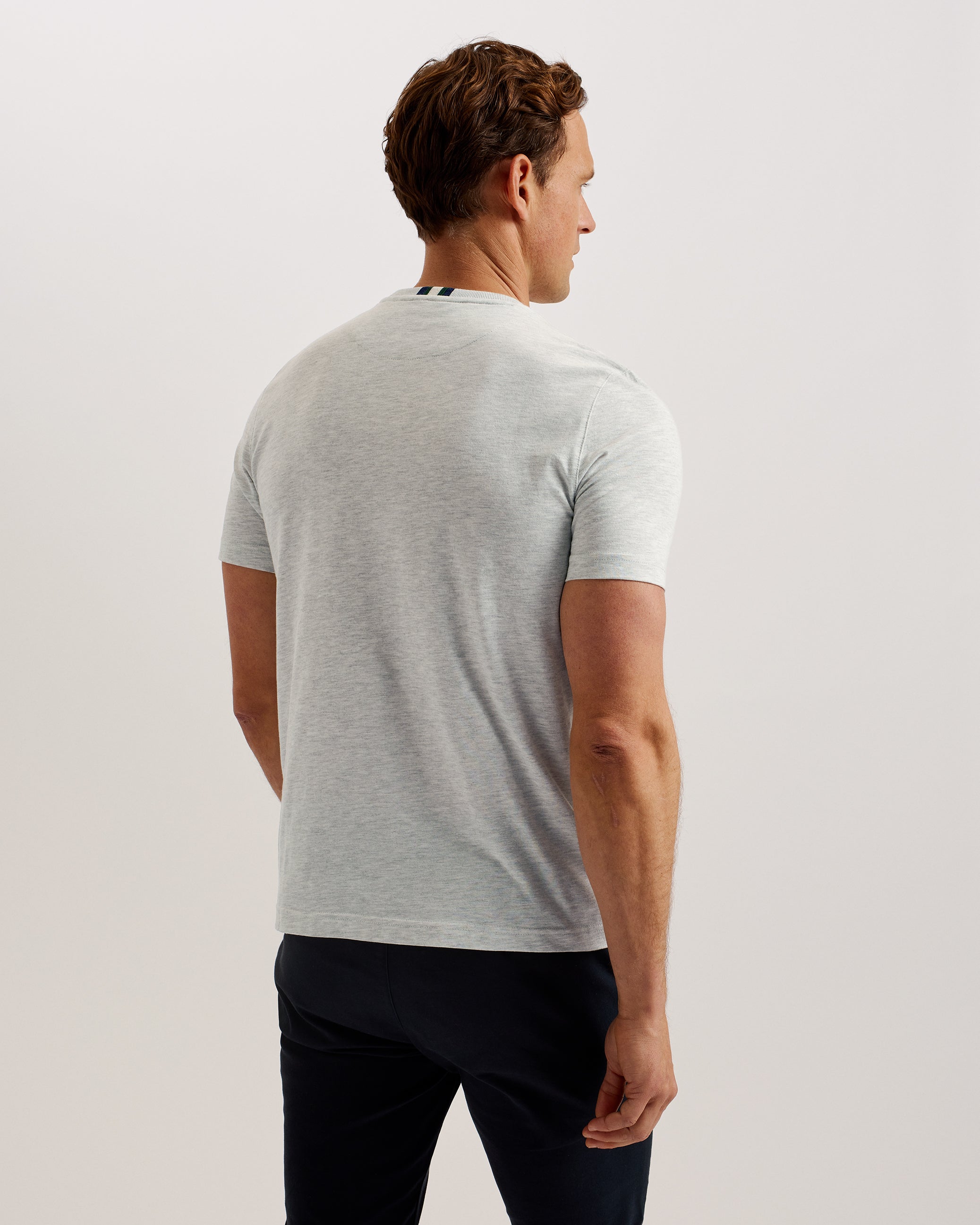 Wiskin Short Sleeve Regular Branded T-Shirt Grey-Marl