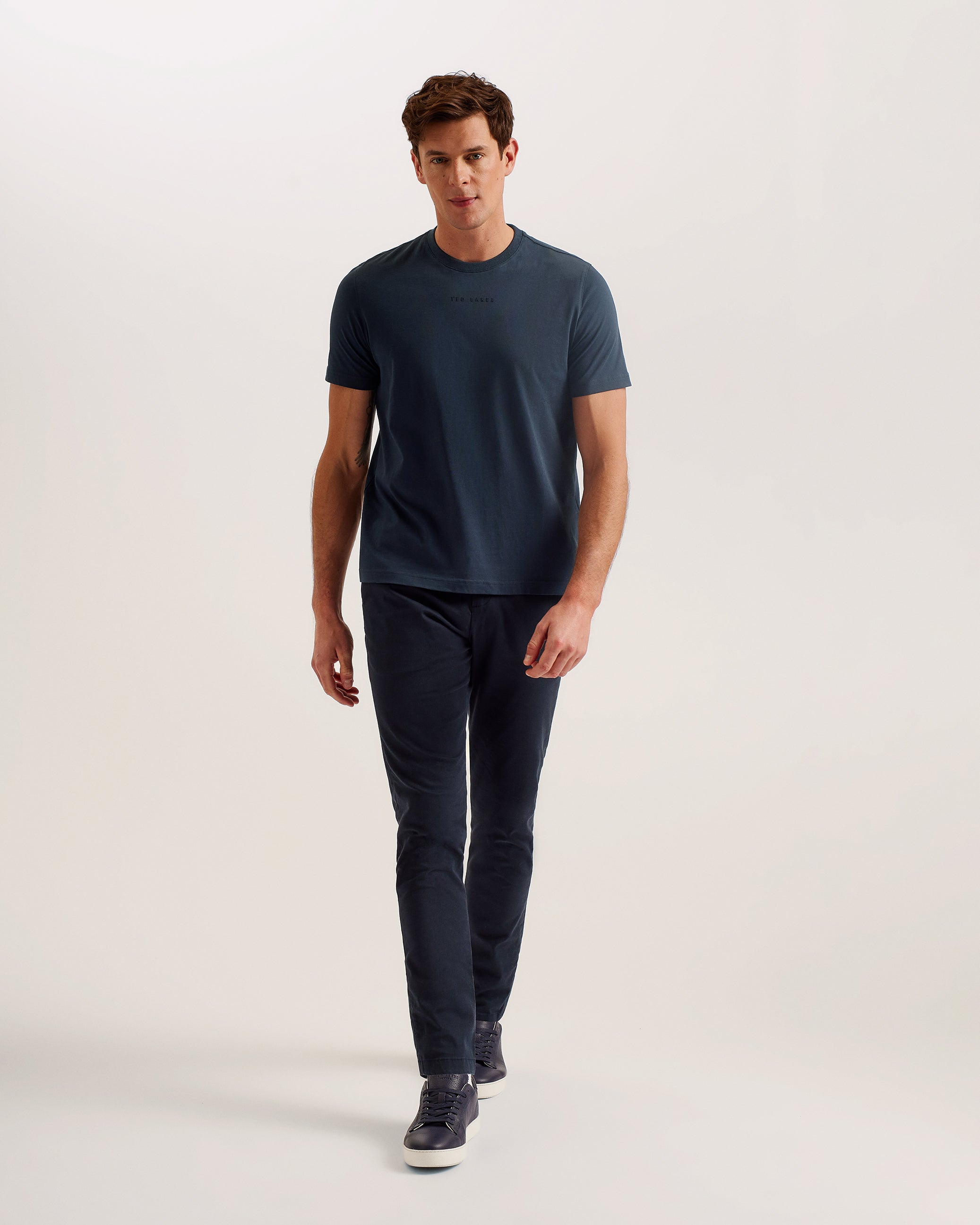 Wiskin Branded Regular Fit T-Shirt Navy