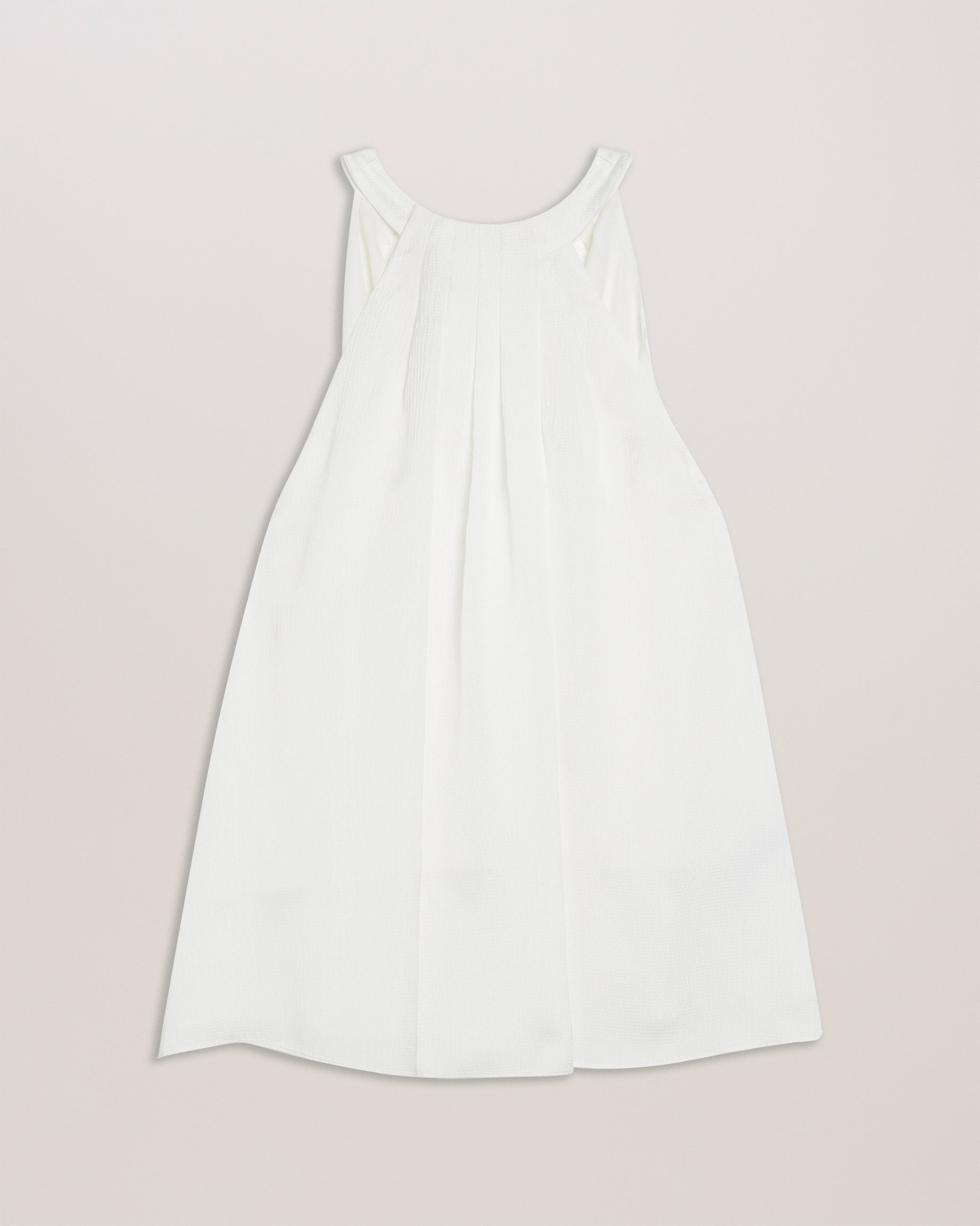 Ribeira Halterneck Top With Pleat Detail White