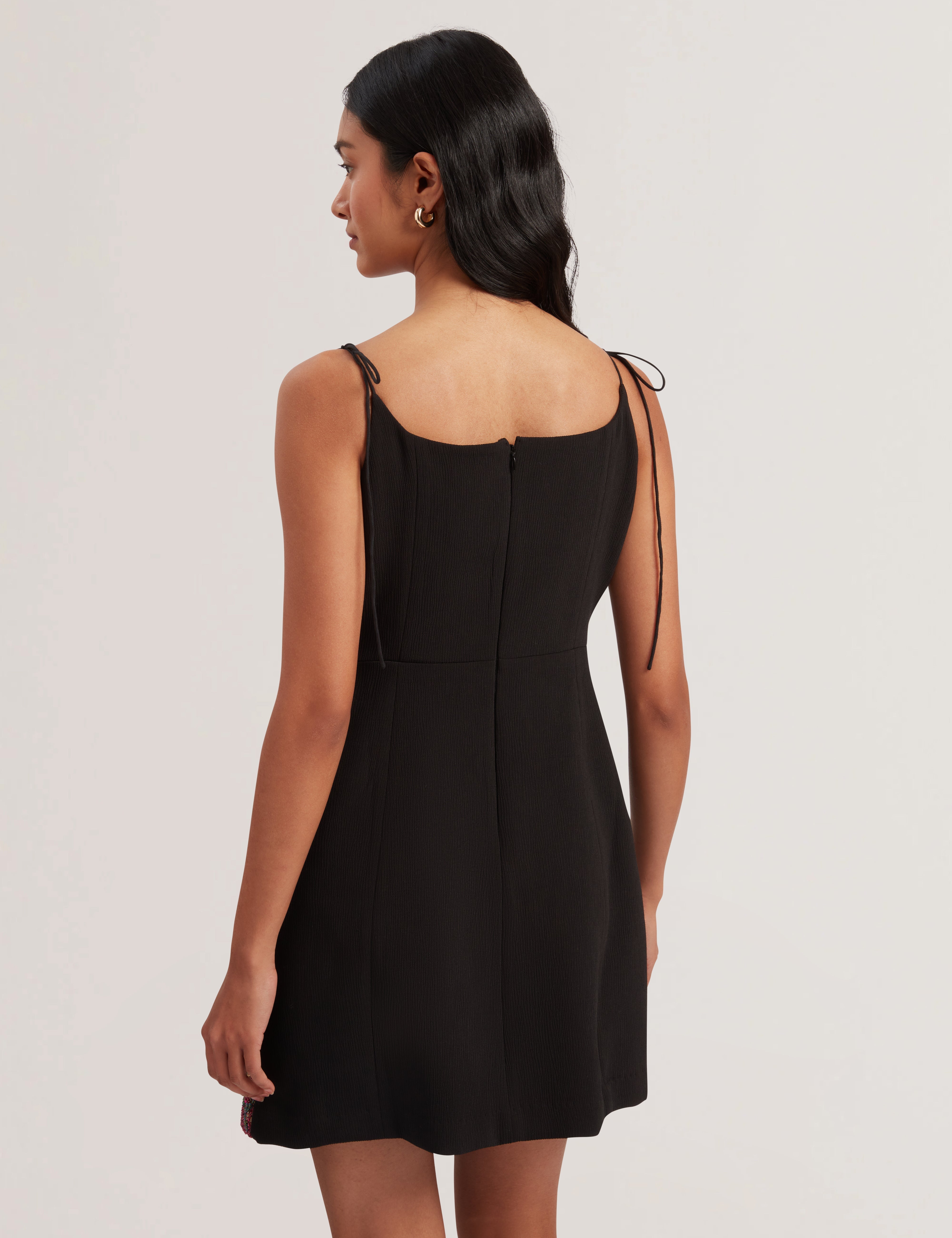 Este Embellished Jacquard Mini Dress Black