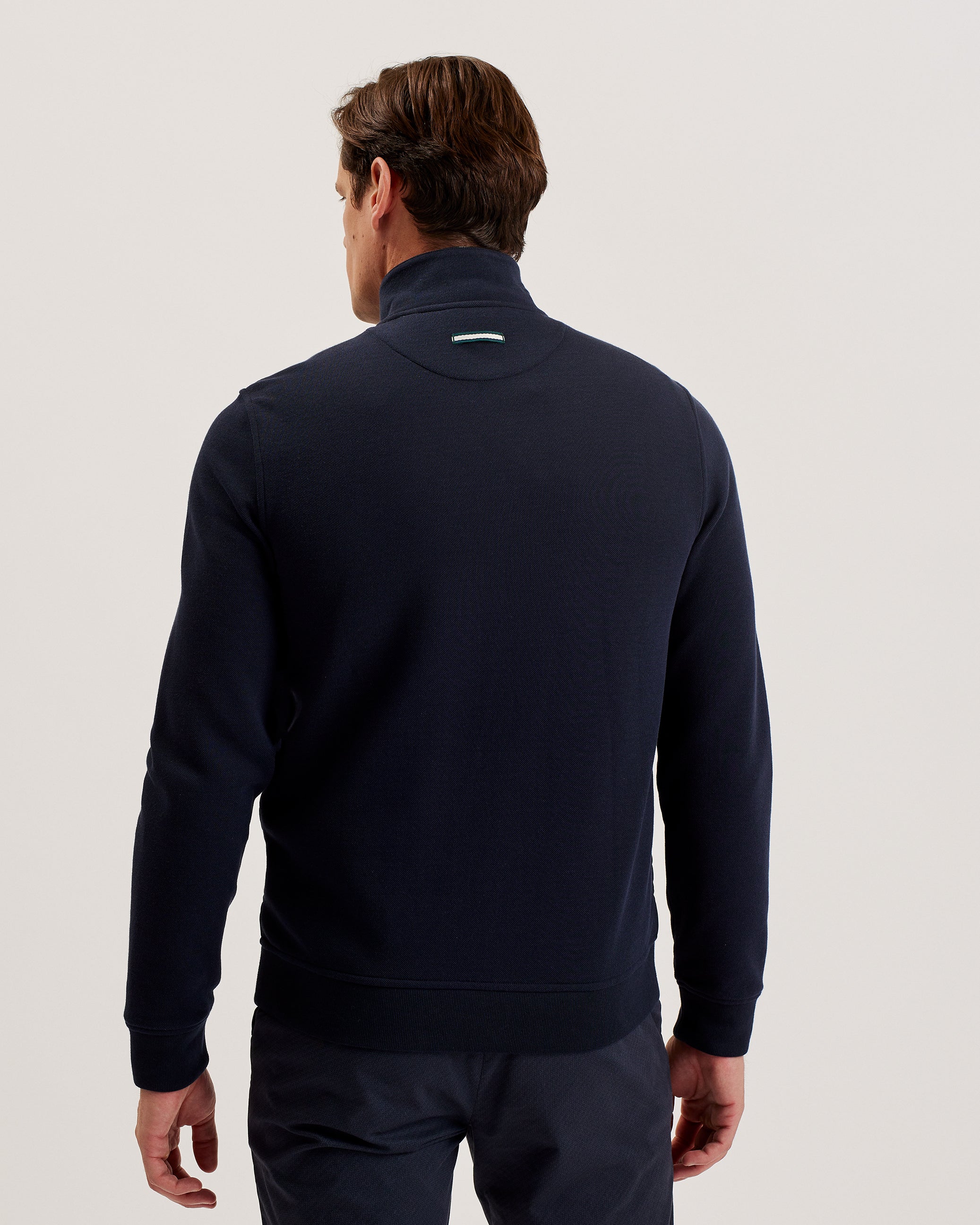 Entil Ls Regular Fit Quilted Funnel Neck Navy