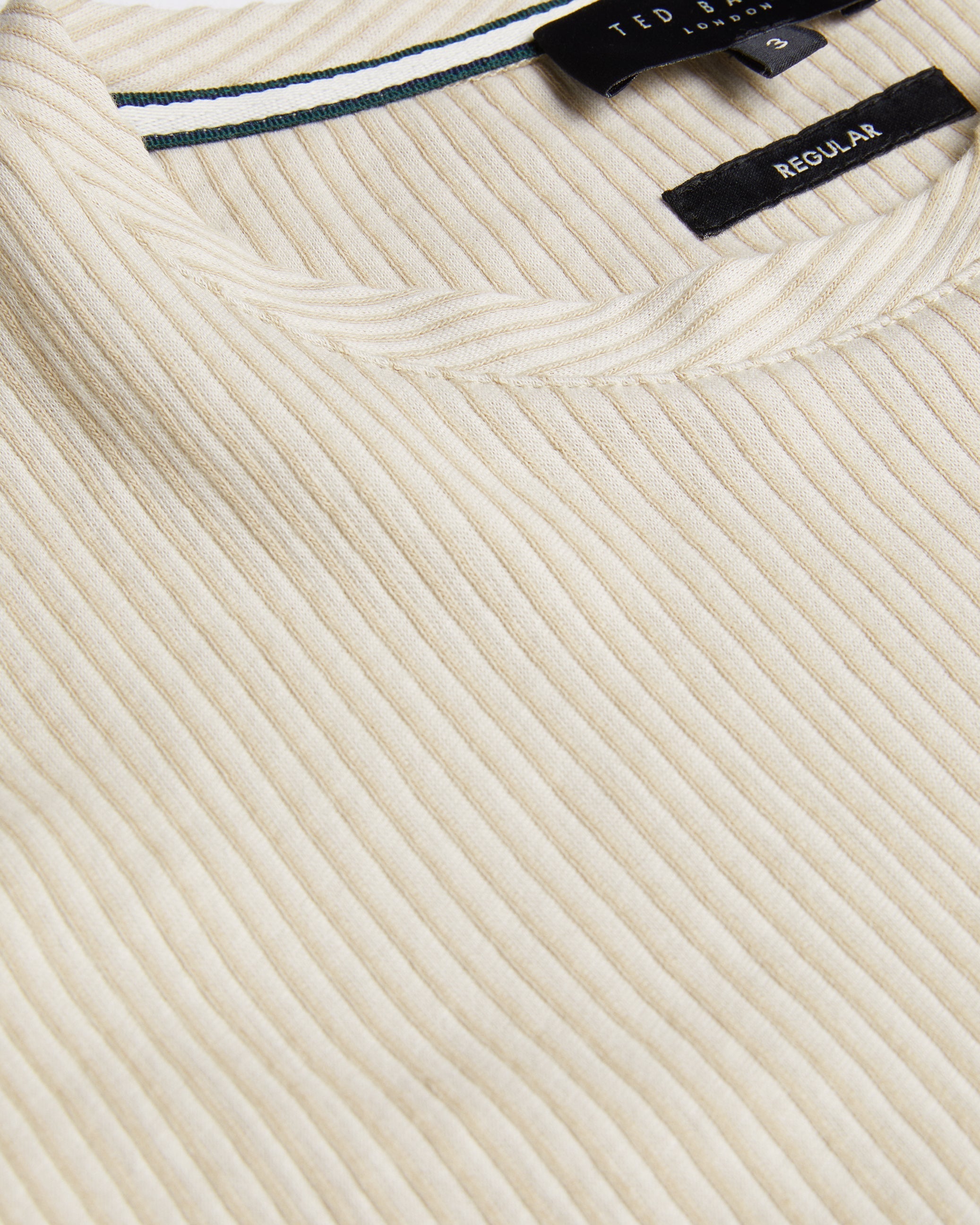 Heynes Ss Regular Fit Textured T-Shirt Beige