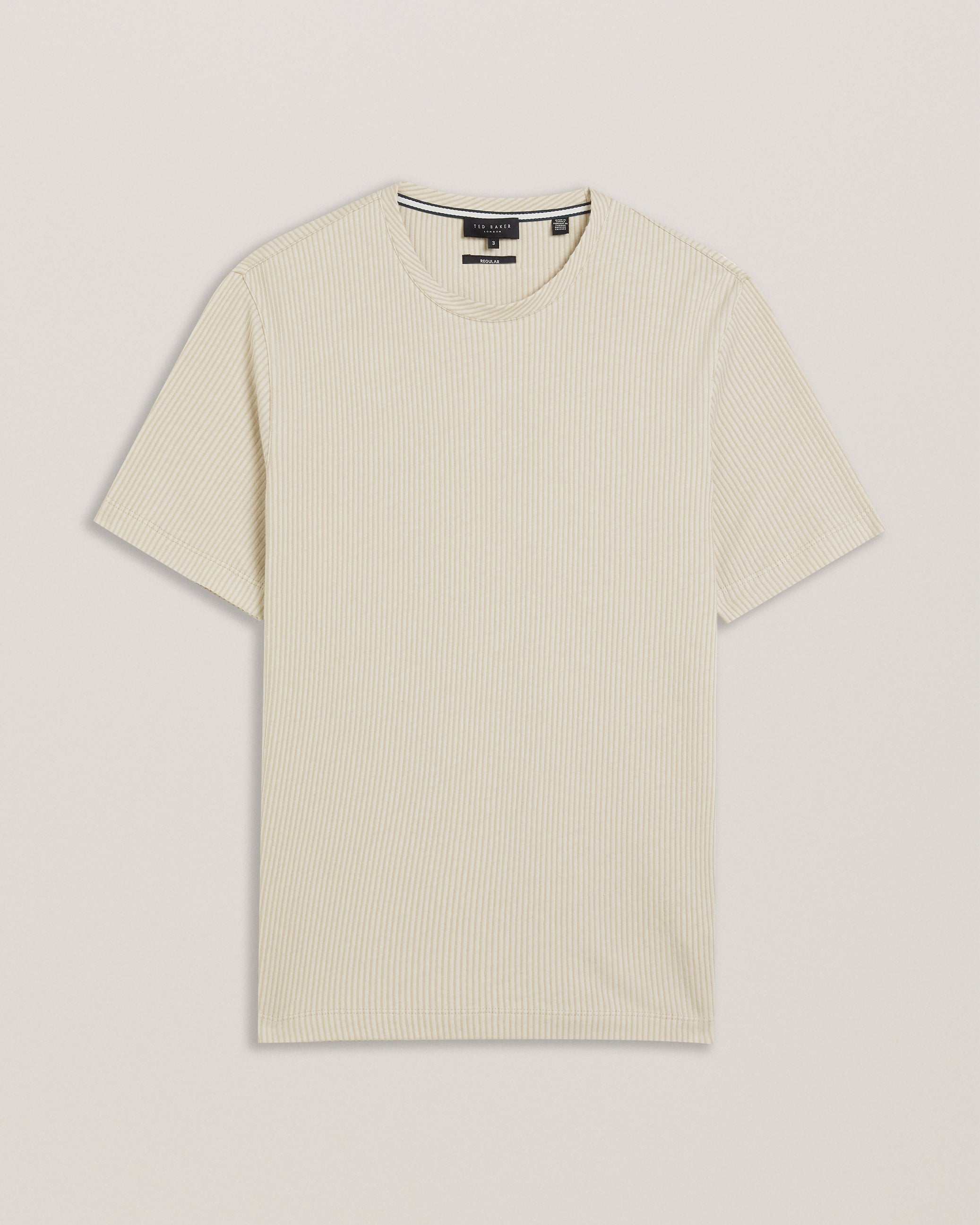 Heynes Ss Regular Fit Textured T-Shirt Beige