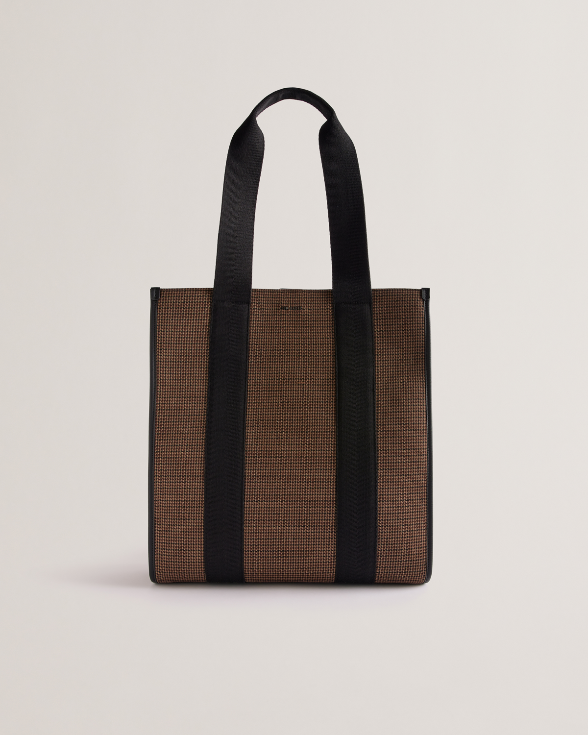 Mallick Check Fabric Tote Bag Black