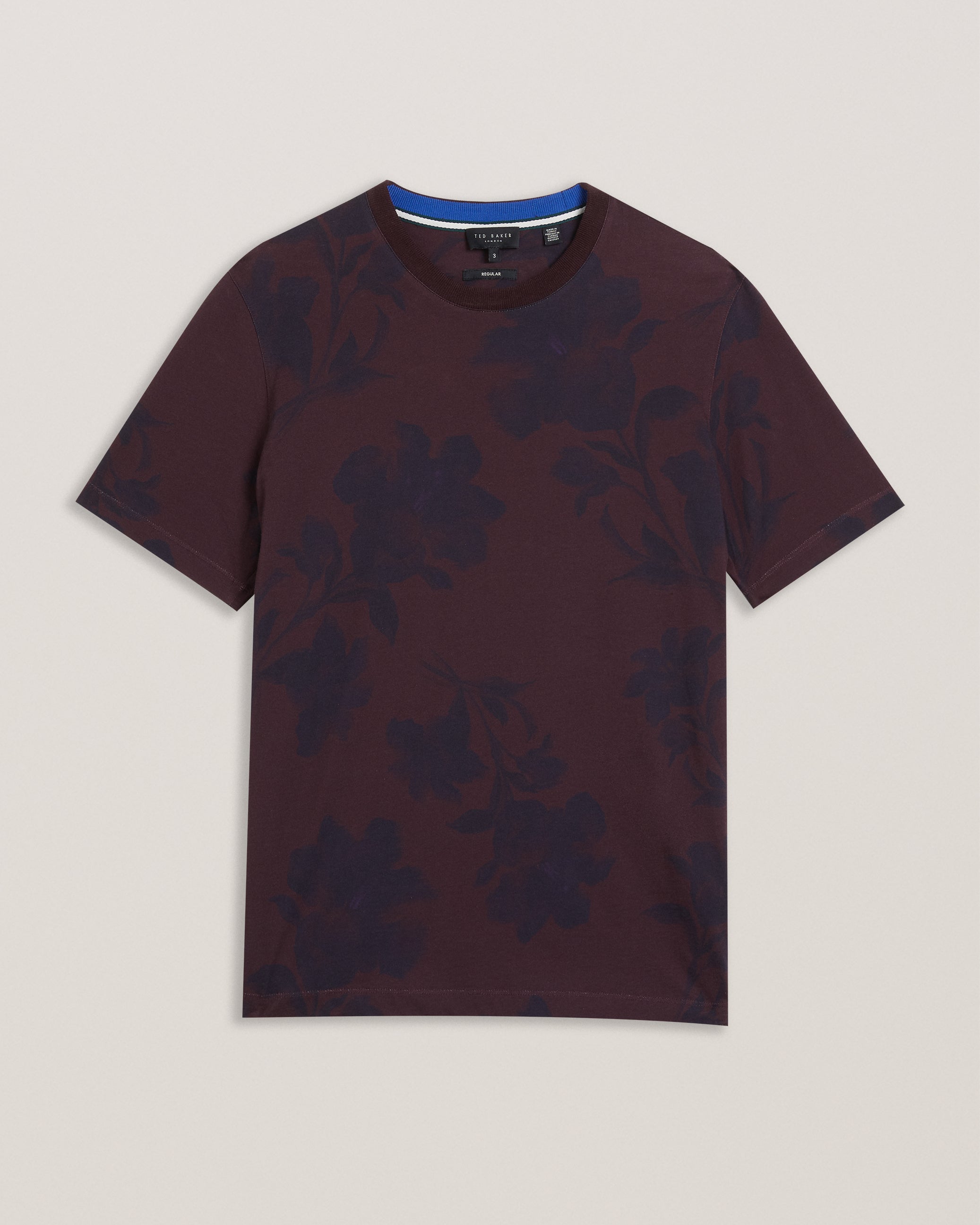 Vendis Ss Regular Fit Floral Printed T-Shirt Maroon