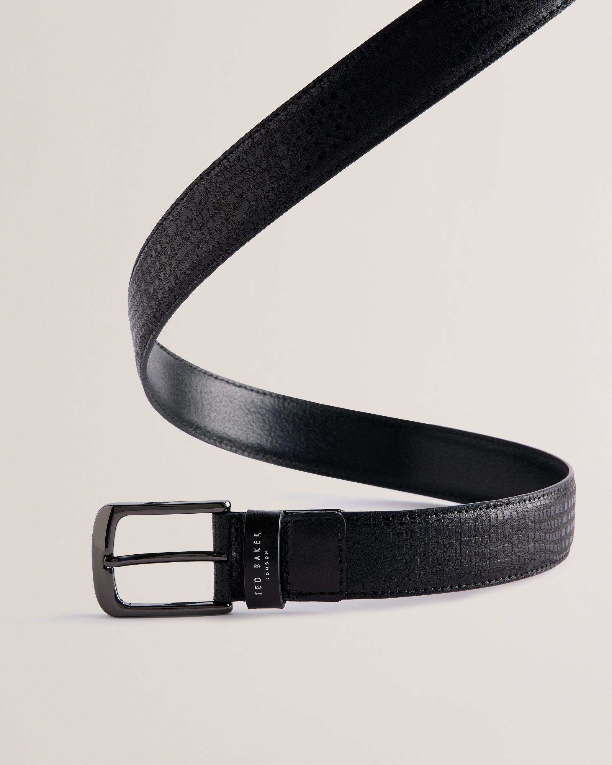 Etwood Etched Leather Belt & Cardhold Black