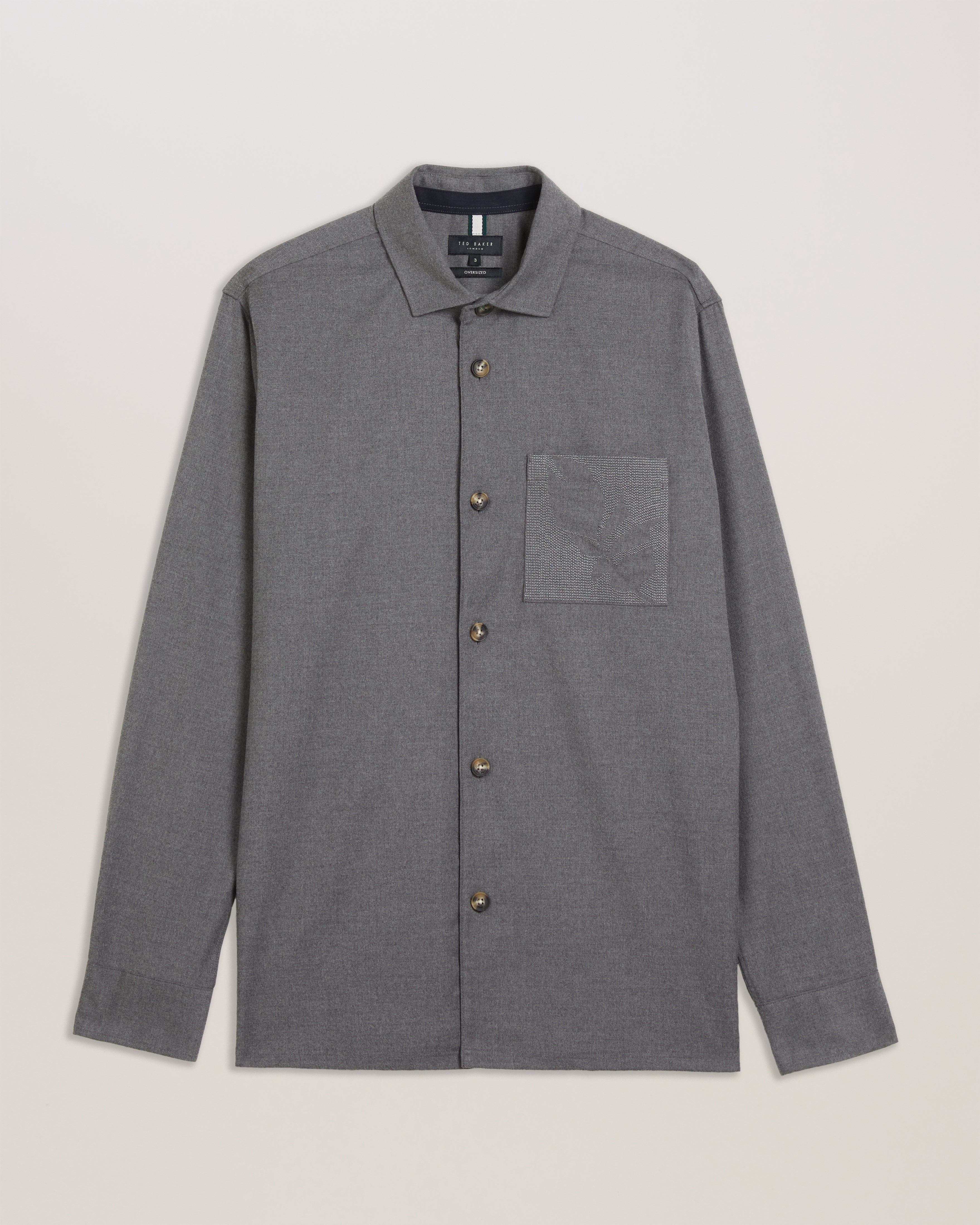 Gaius Ls Oversized Wool Blend Shirt Lt-Grey