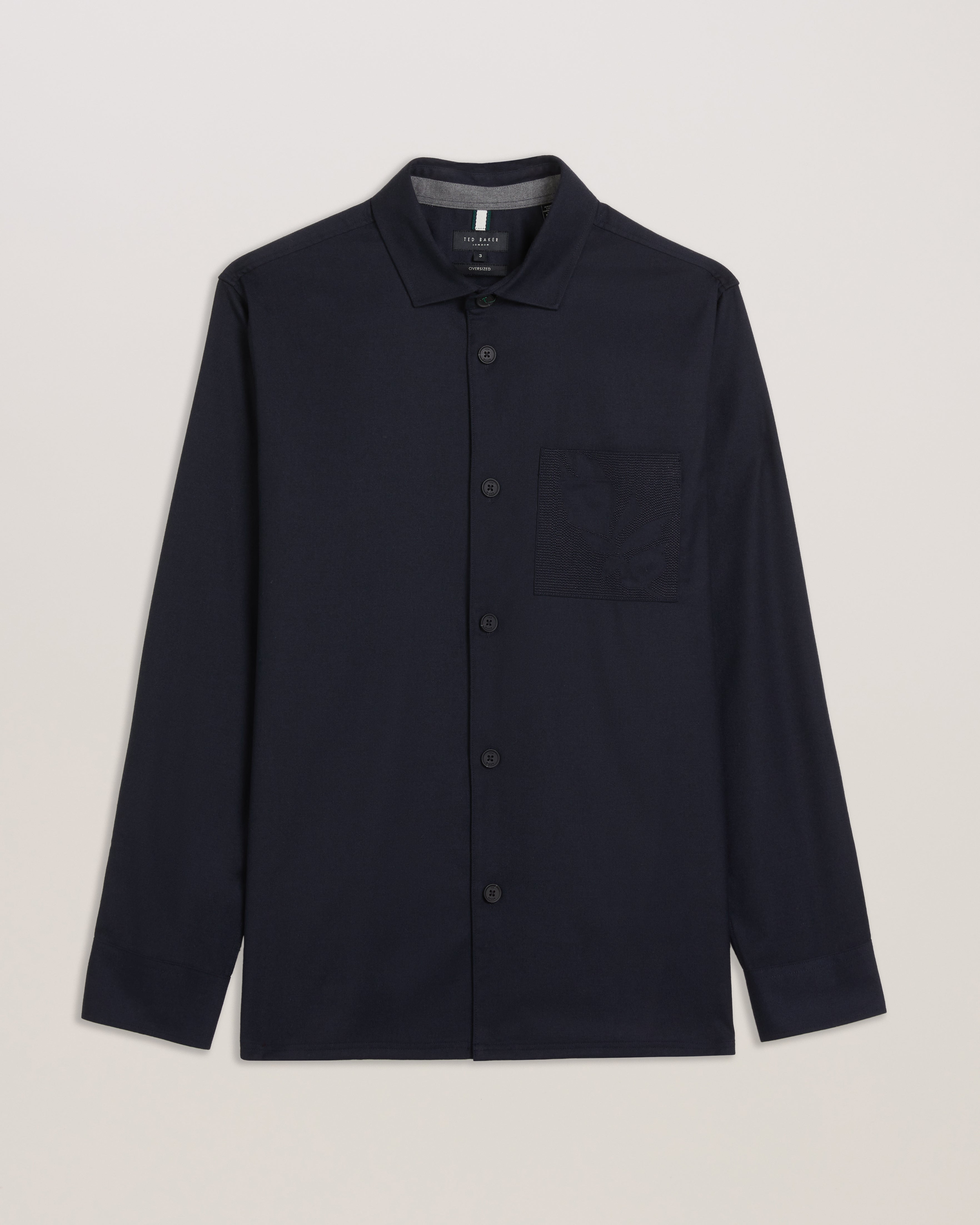 Gaius Ls Oversized Wool Blend Shirt Navy