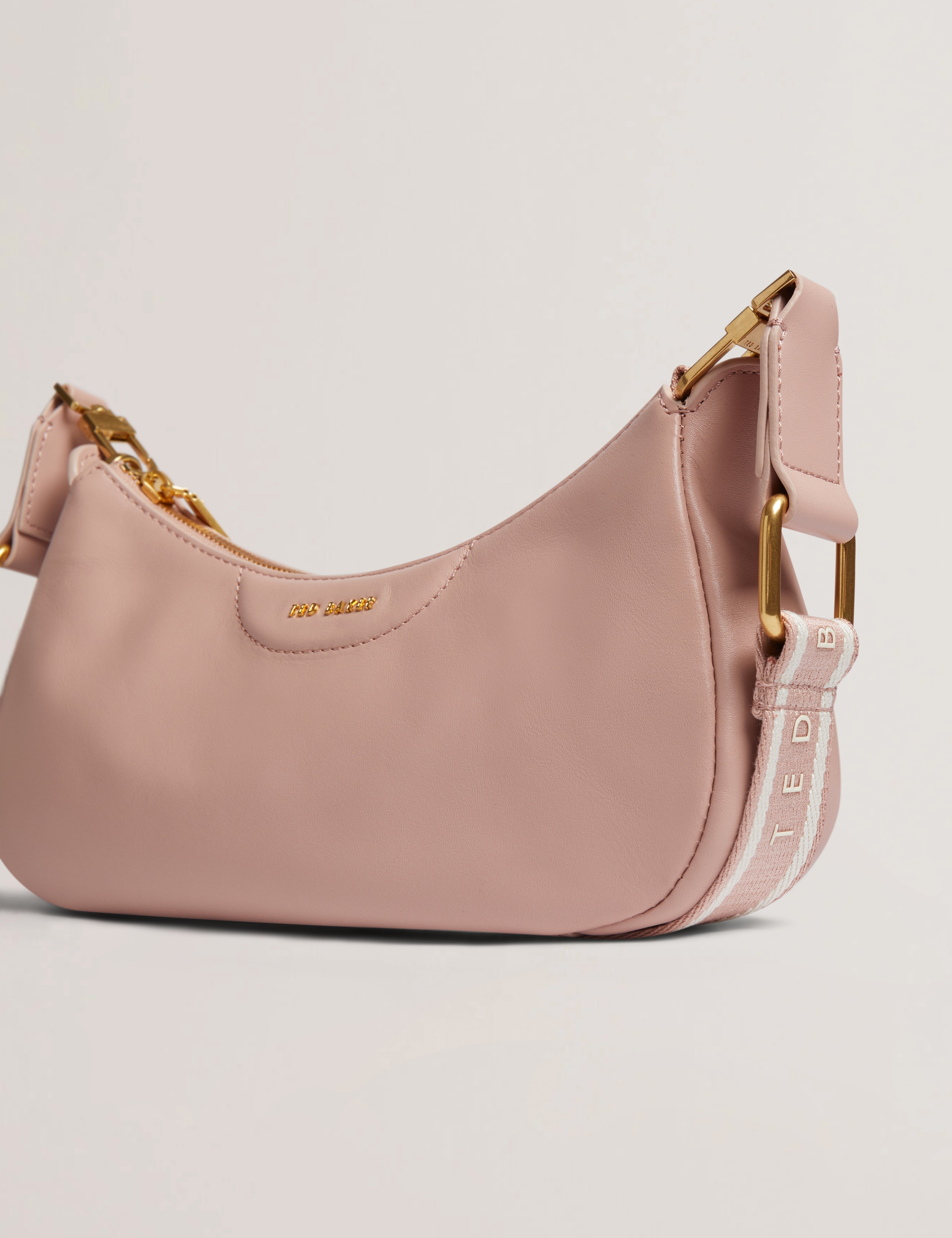 Essiy Webbing Leather Crossbody Bag Dusky-Pink