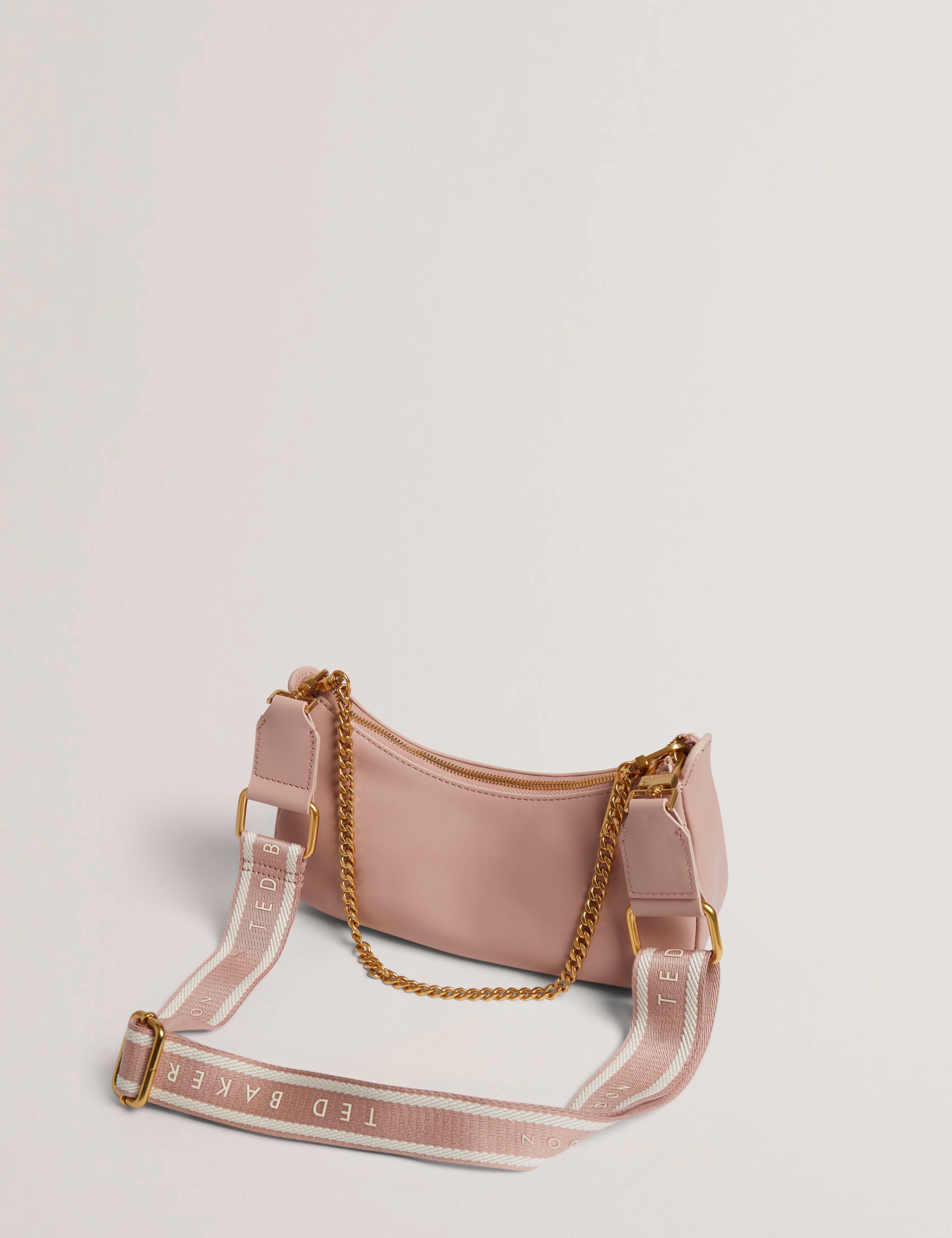 Essiy Webbing Leather Crossbody Bag Dusky-Pink