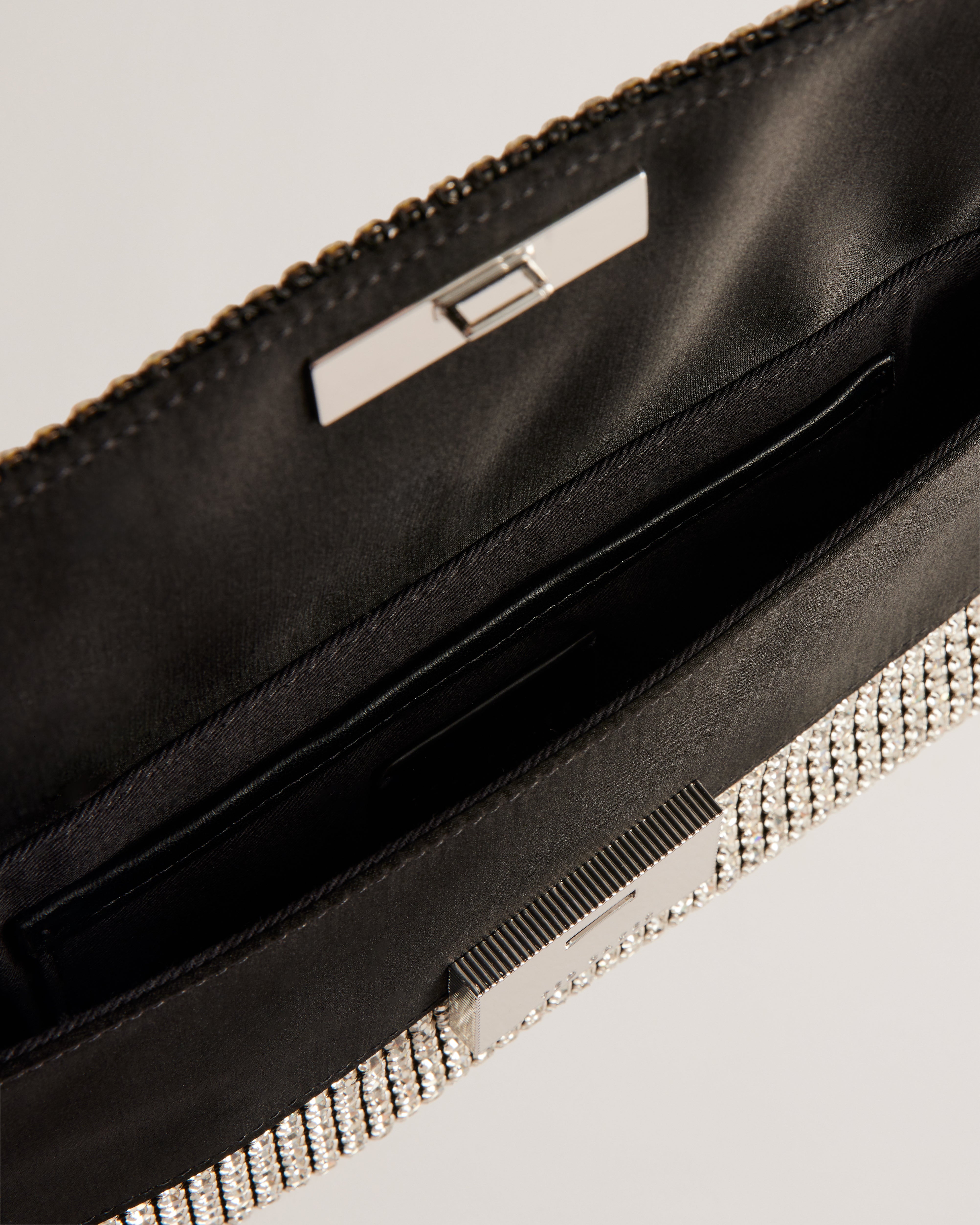 Kristn Crystal Long Fold Over Crossbody Silver