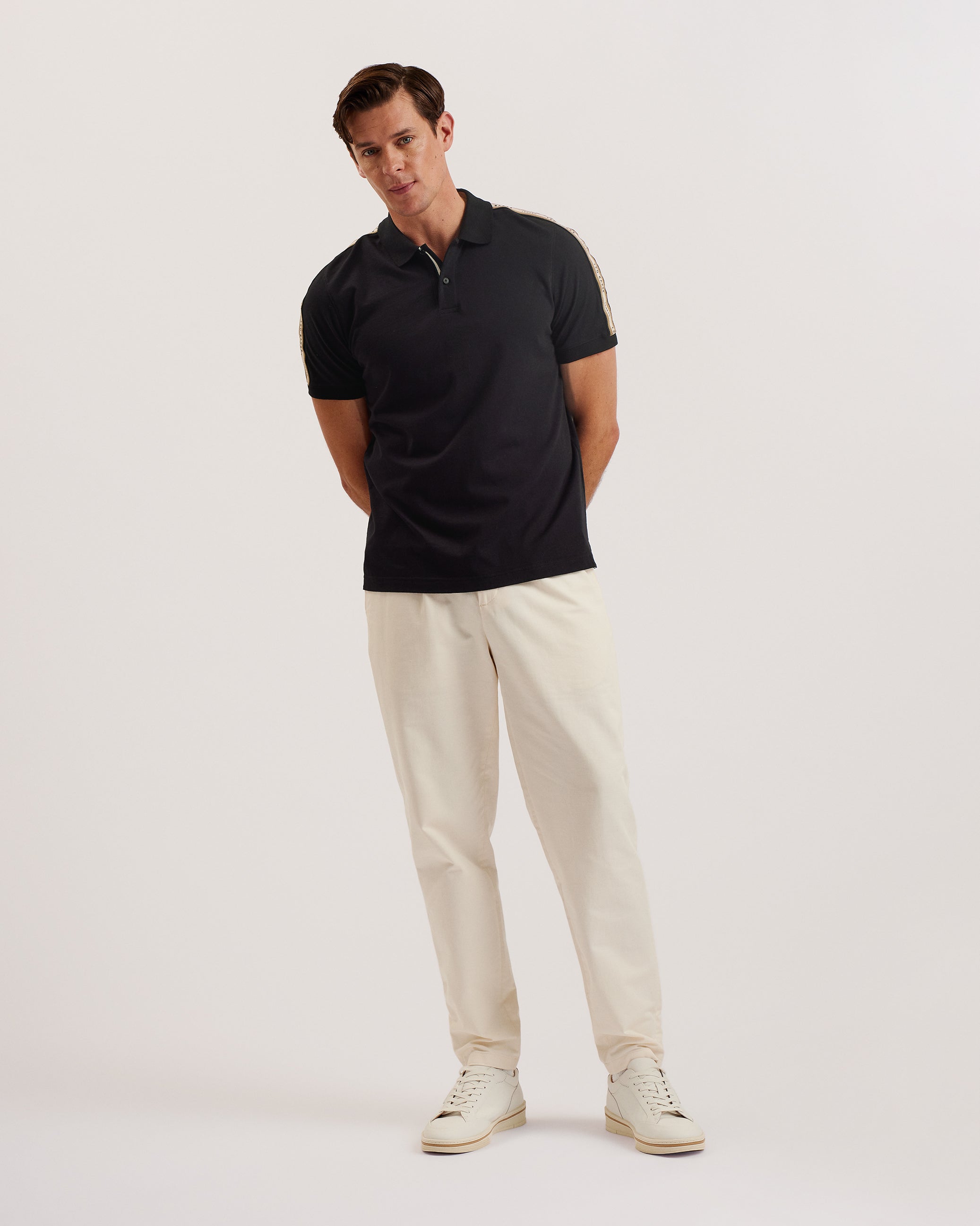 Penult Ss Regular Fit Webbing Polo Black