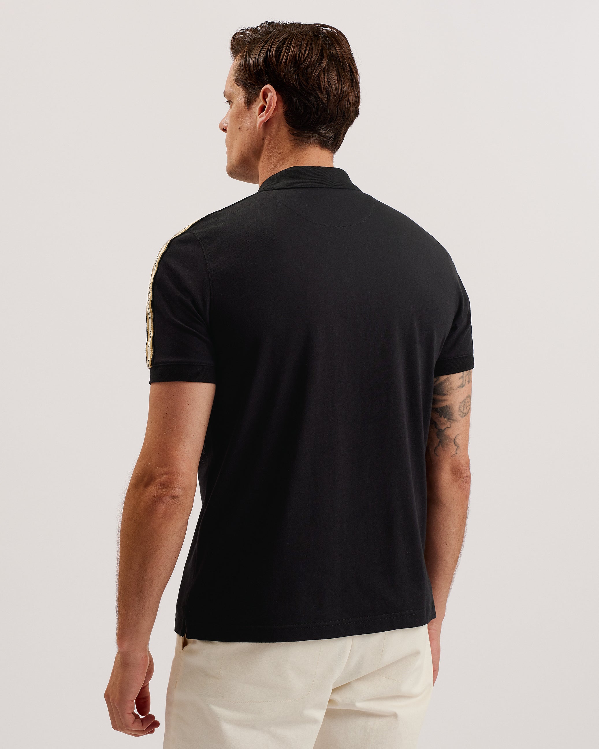 Penult Ss Regular Fit Webbing Polo Black