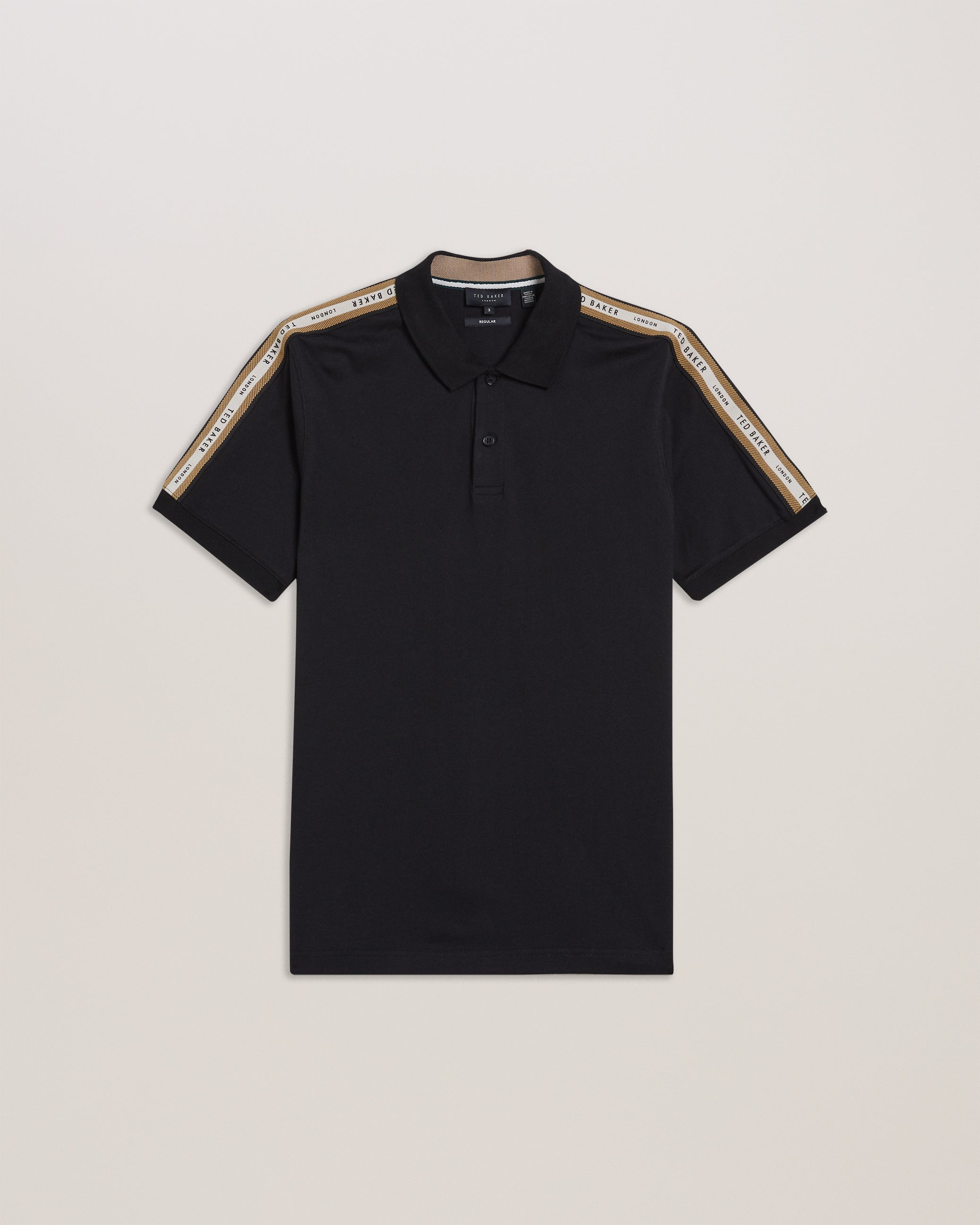 Penult Ss Regular Fit Webbing Polo Black