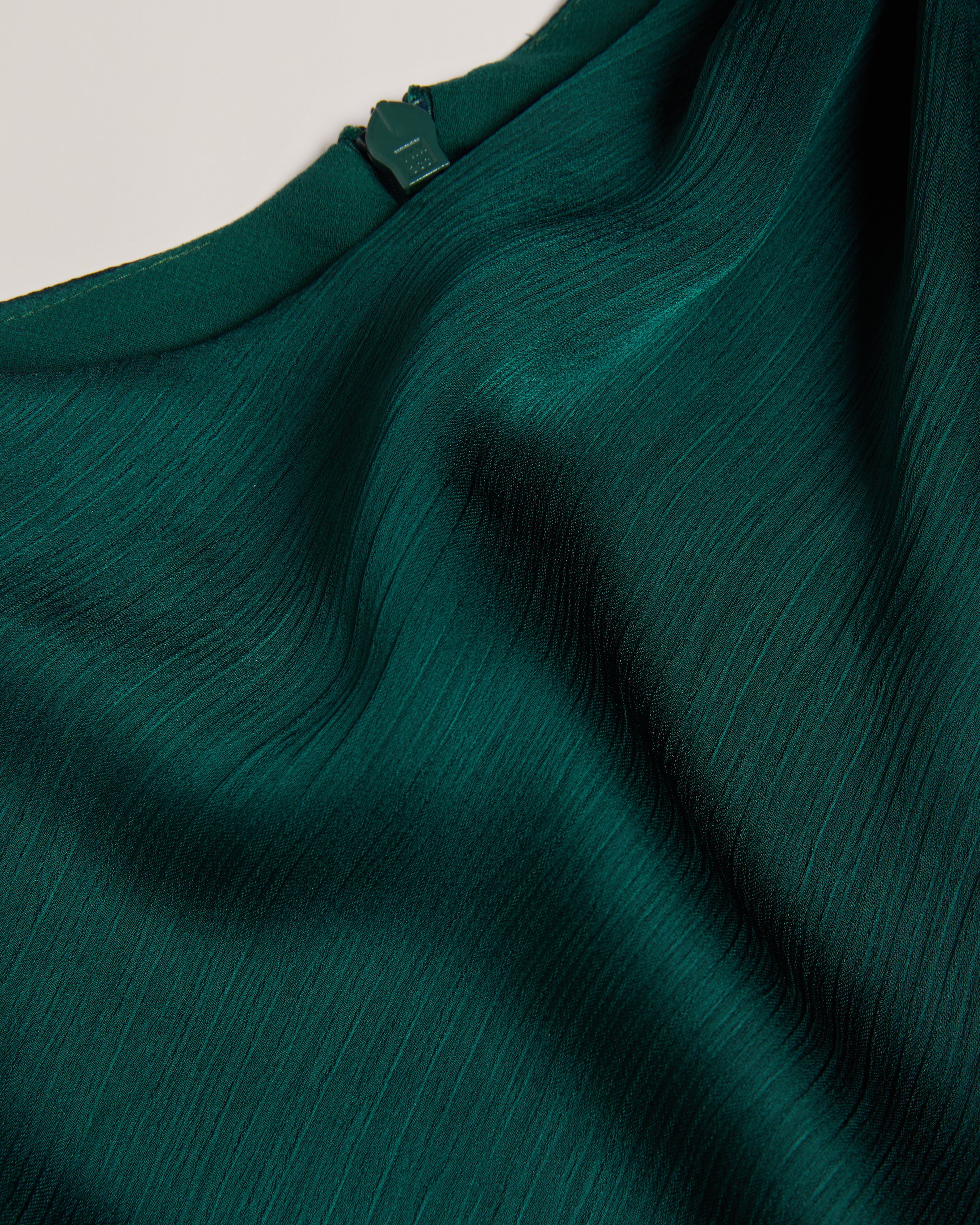 Rimini Draped Neck Detail Midi Dress Dk-Green