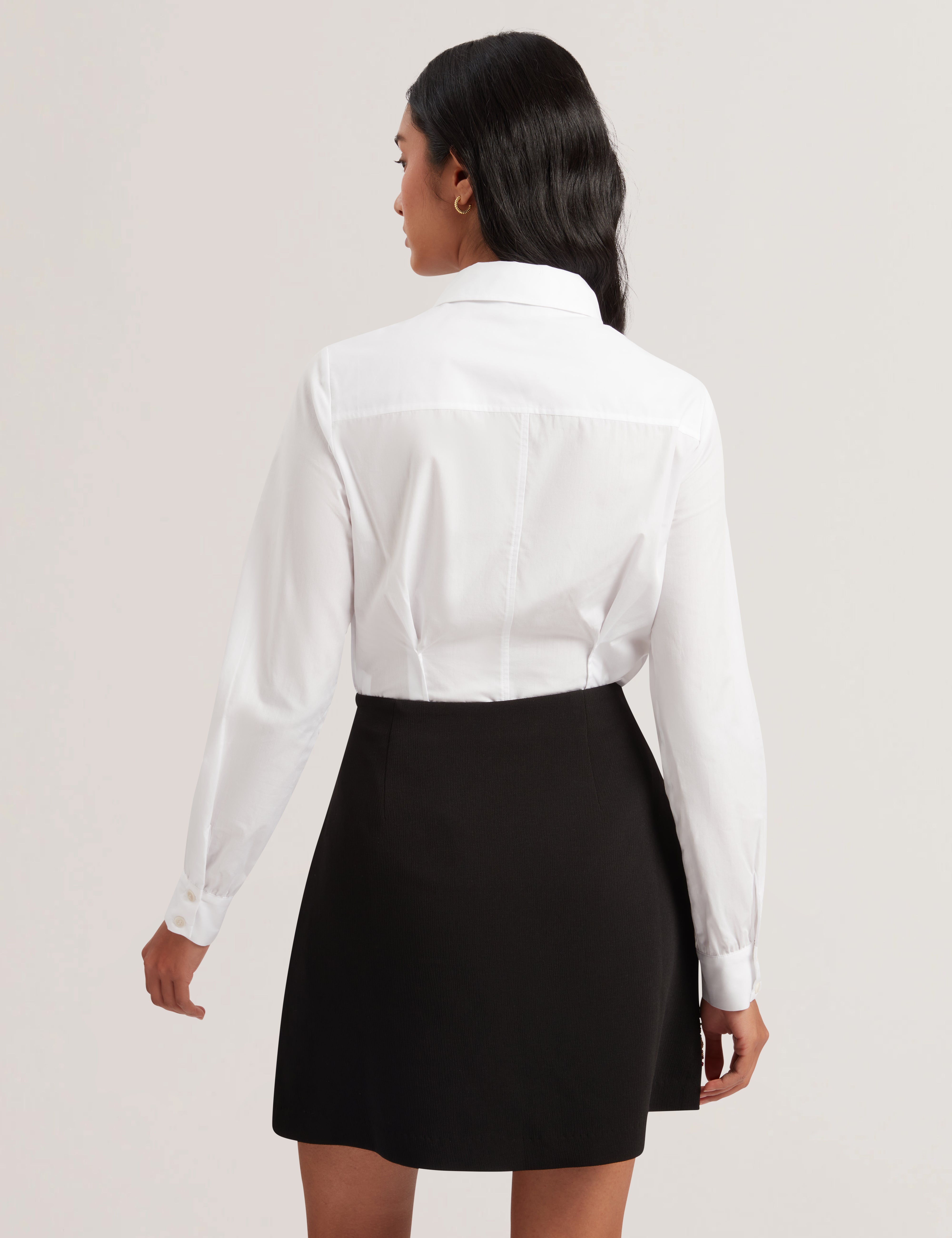 Sylivia Corsage Detail Button Down Shirt White