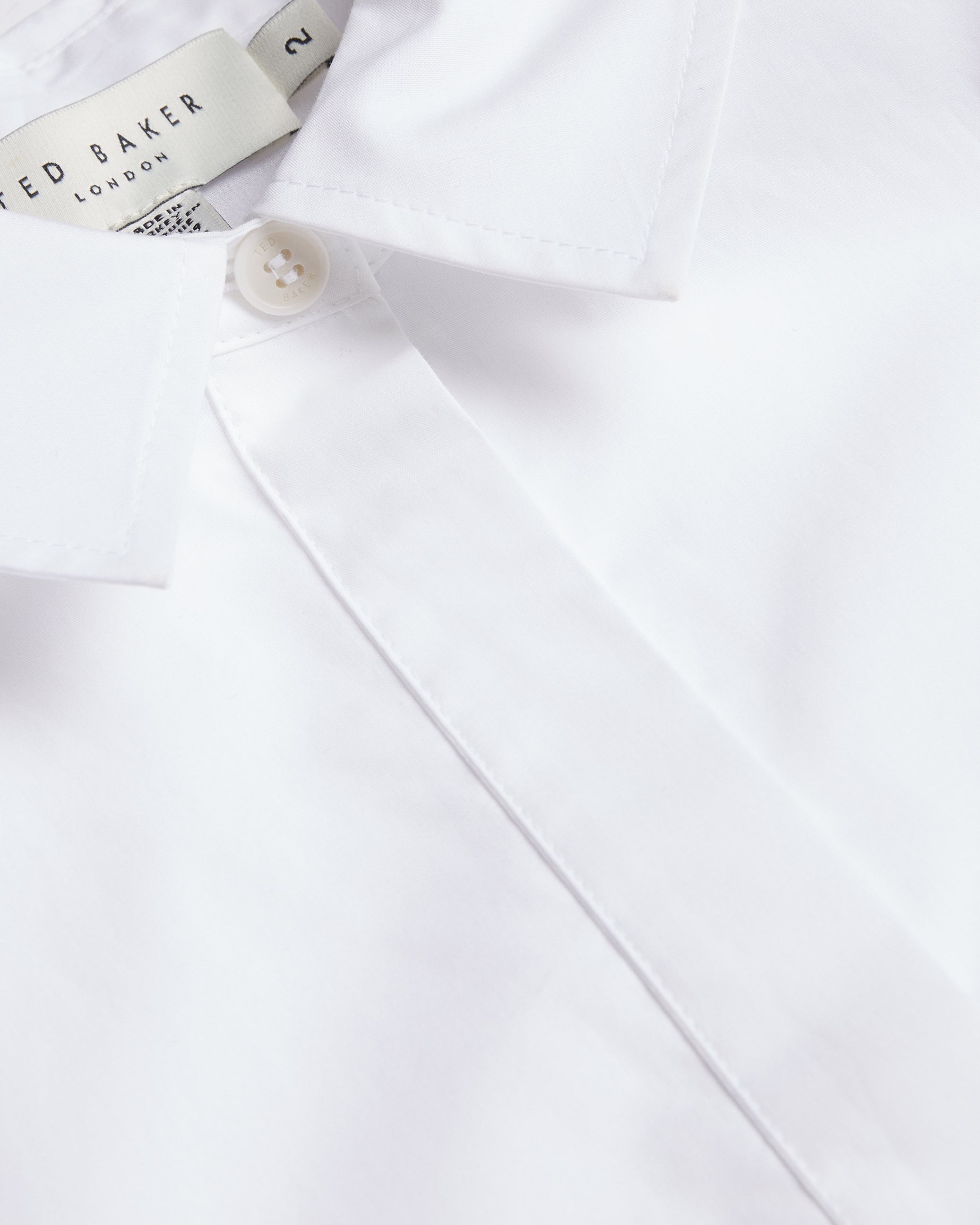 Lechosa Oversized Chiffon Bib Detail Shirt White