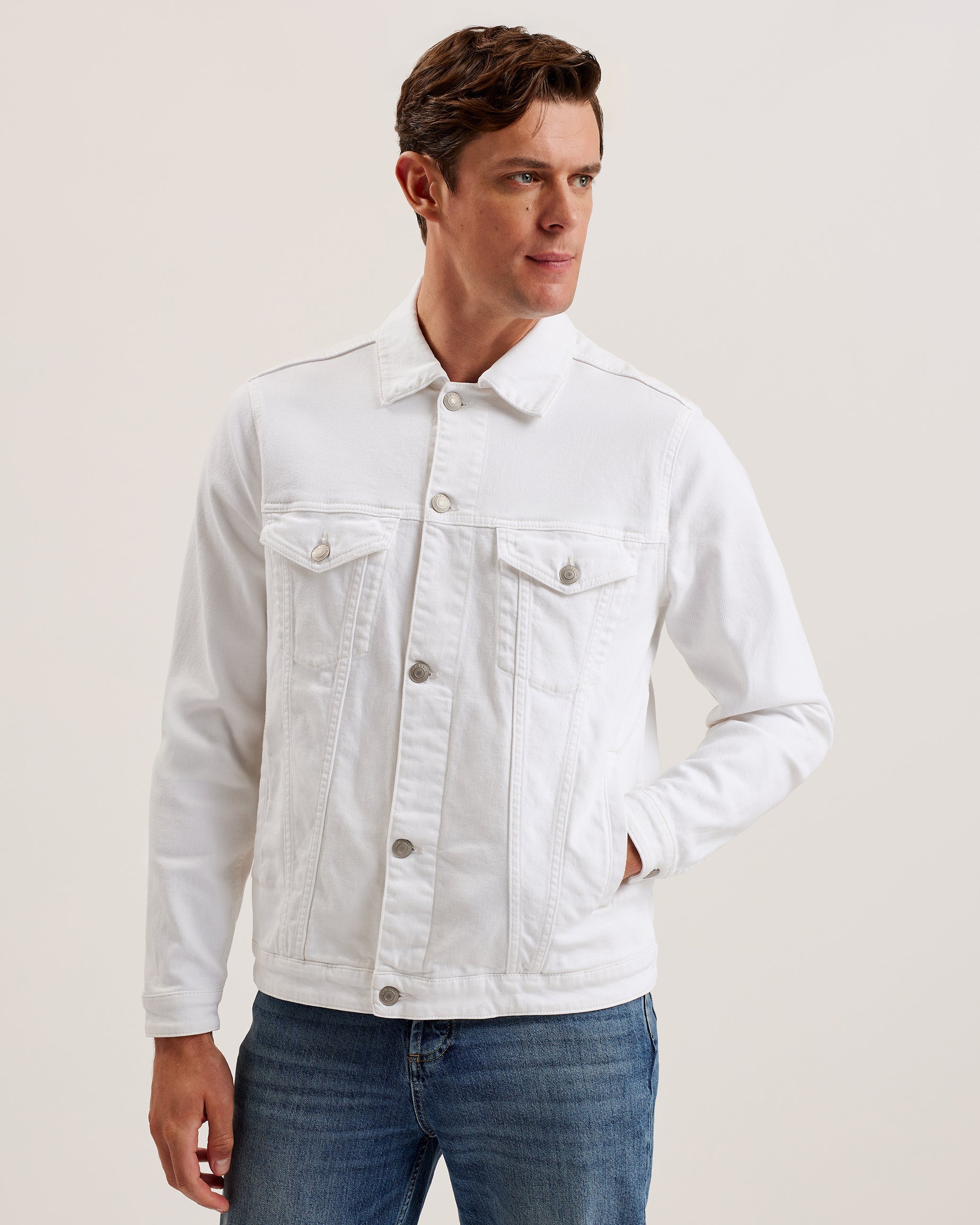 Brisban Denim Trucker Jacket White