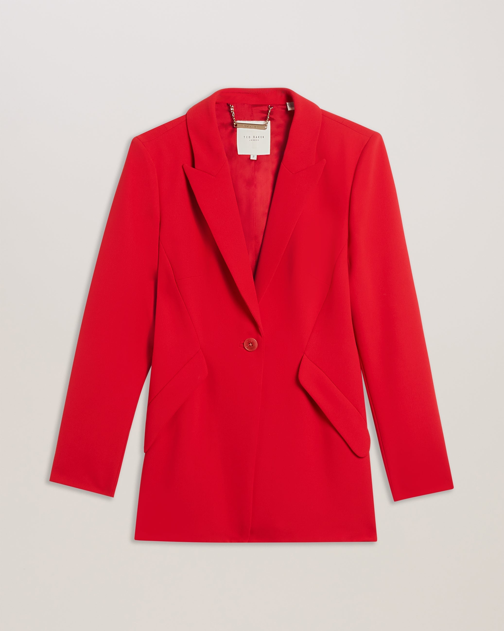 Manabl Single Breasted Tailored Blazer Red