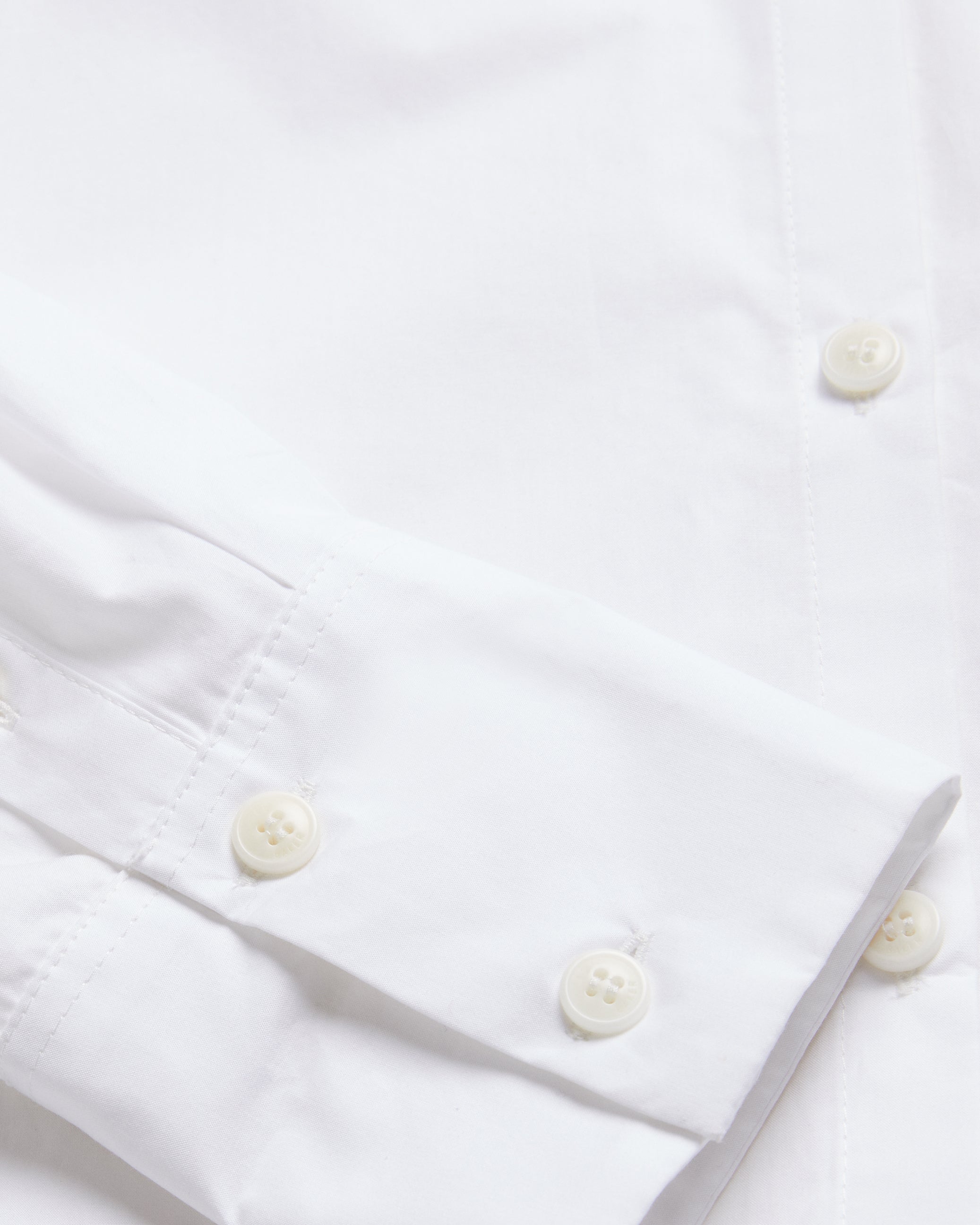 Allai Oversized Corsage Detail Cotton Shirt White