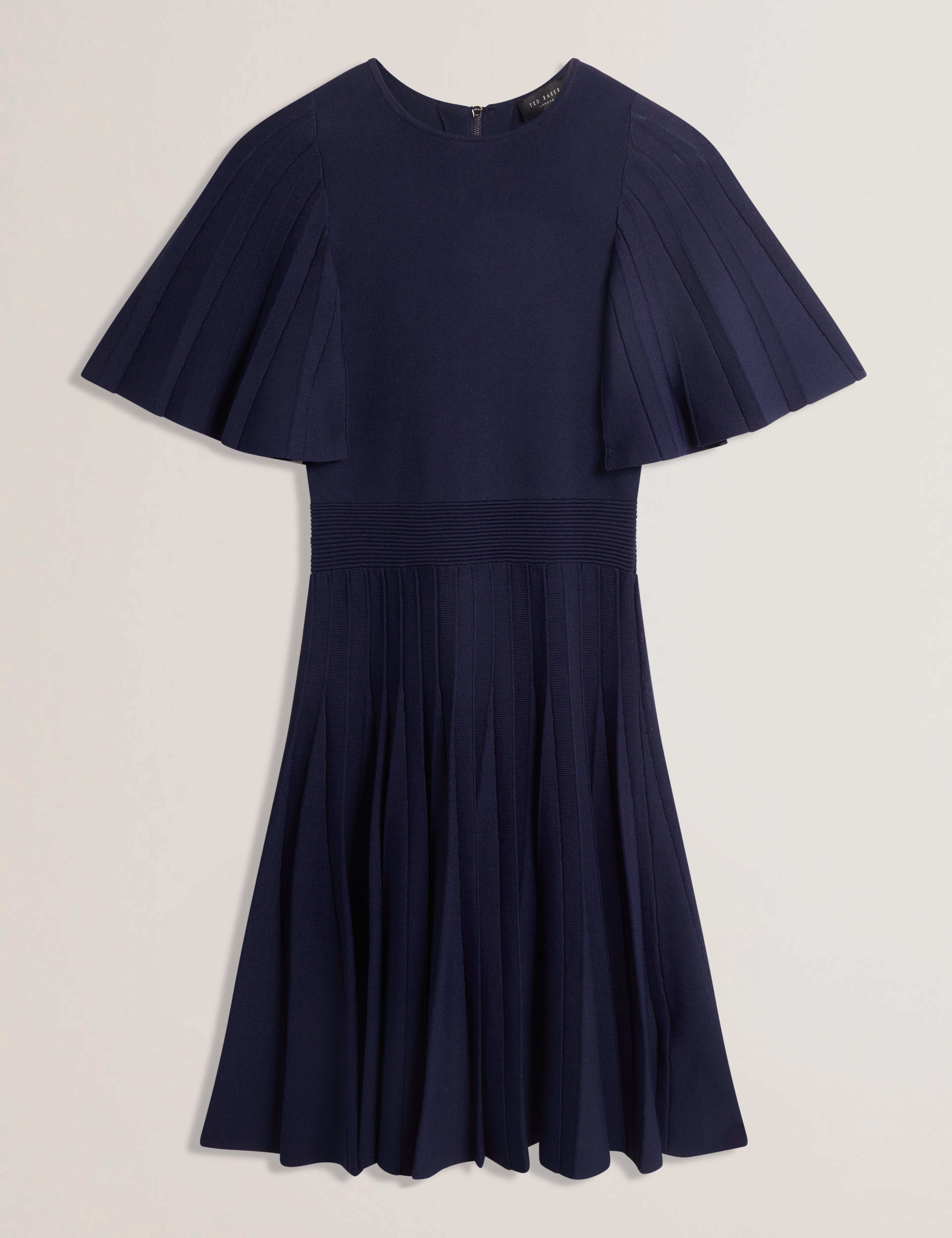 Alenha Knitted Angel Sleeve Mini Dress Navy