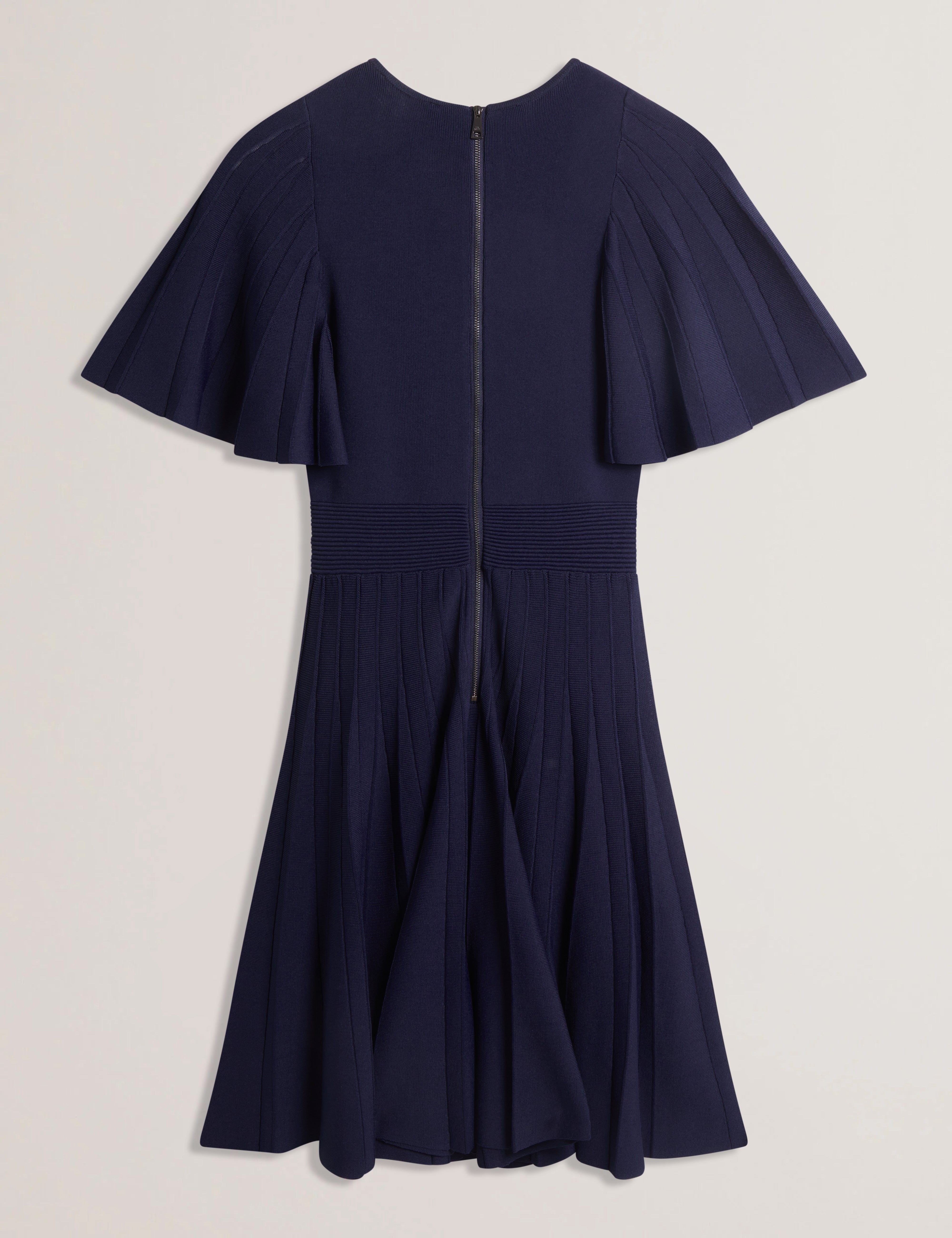 Alenha Knitted Angel Sleeve Mini Dress Navy