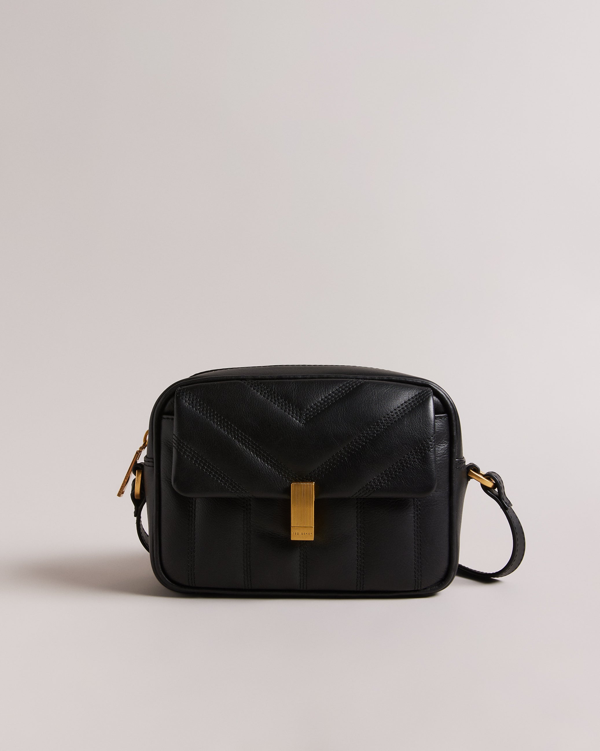 Ayalily Quilted Leather Camera Bag Black