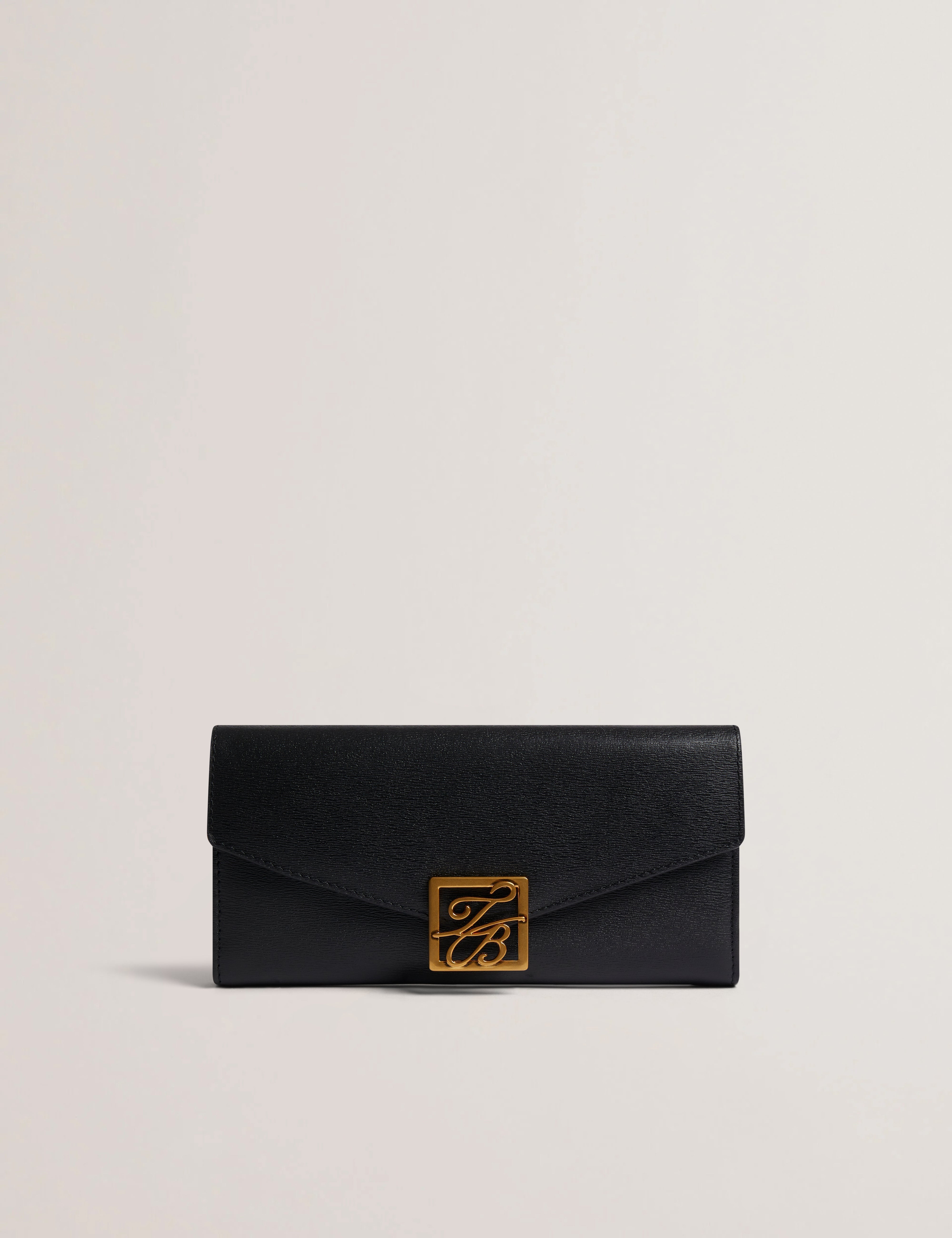 Anisal Tb Detail Large Leather Purse Black