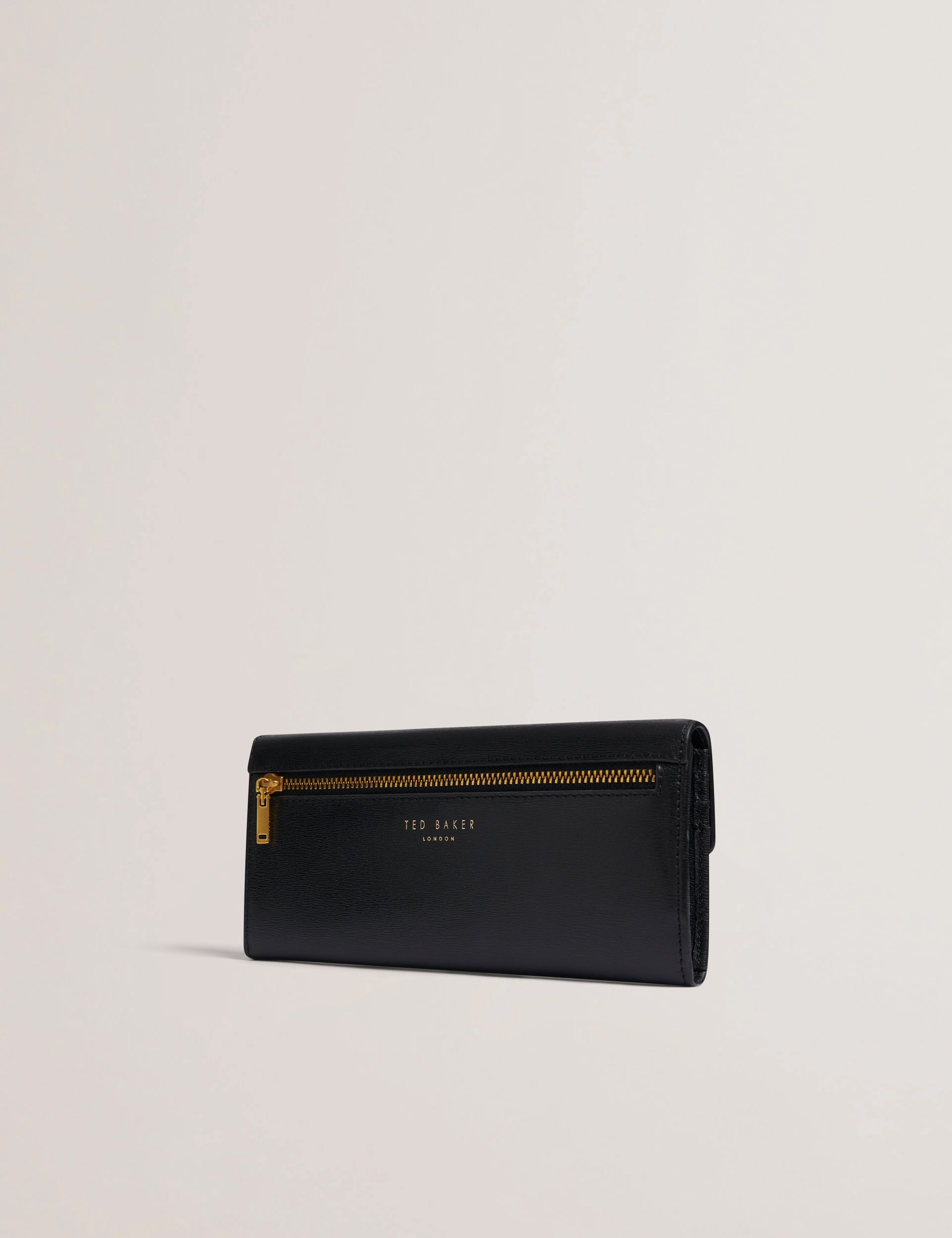 Anisal Tb Detail Large Leather Purse Black