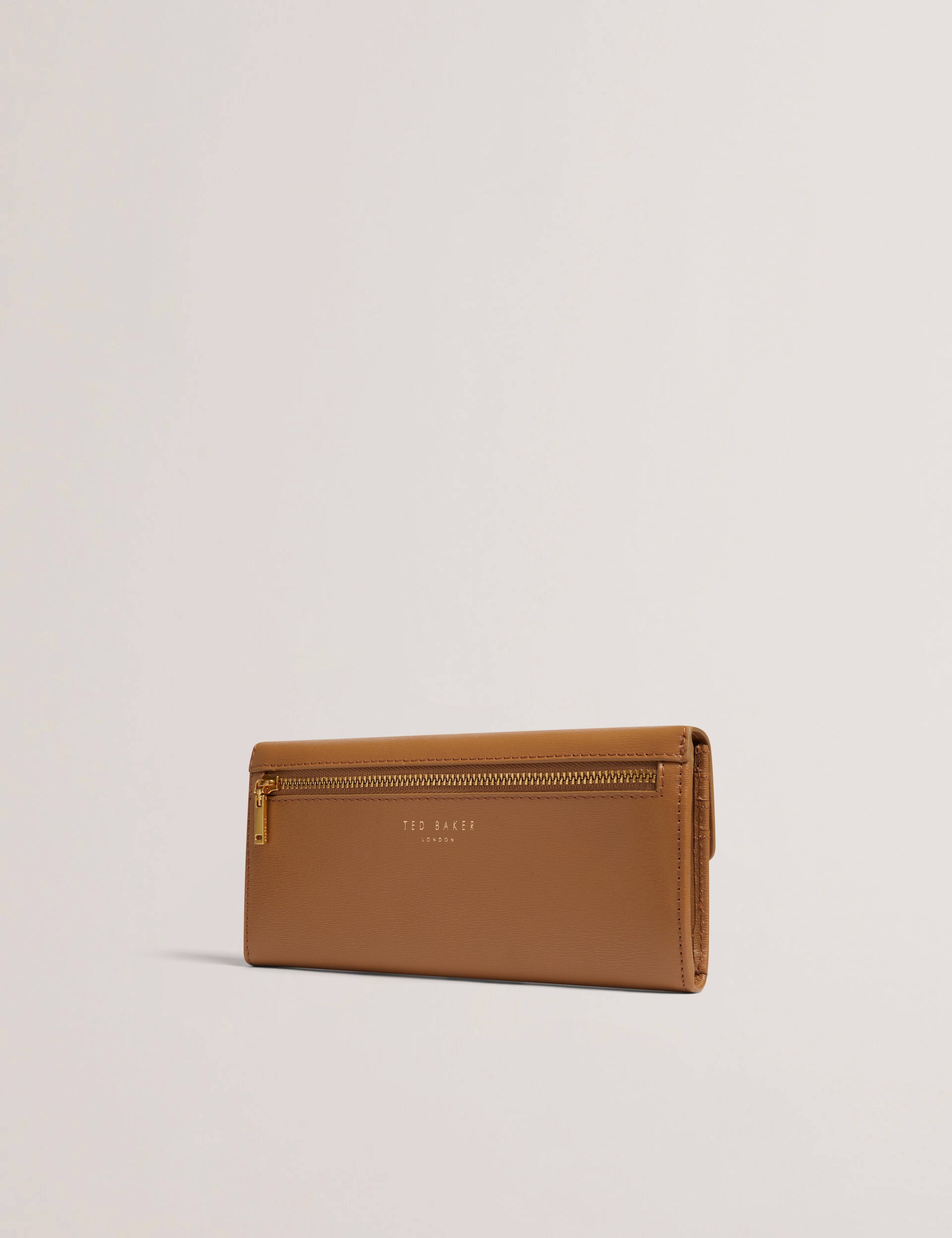 Anisal Tb Detail Large Leather Purse Brown