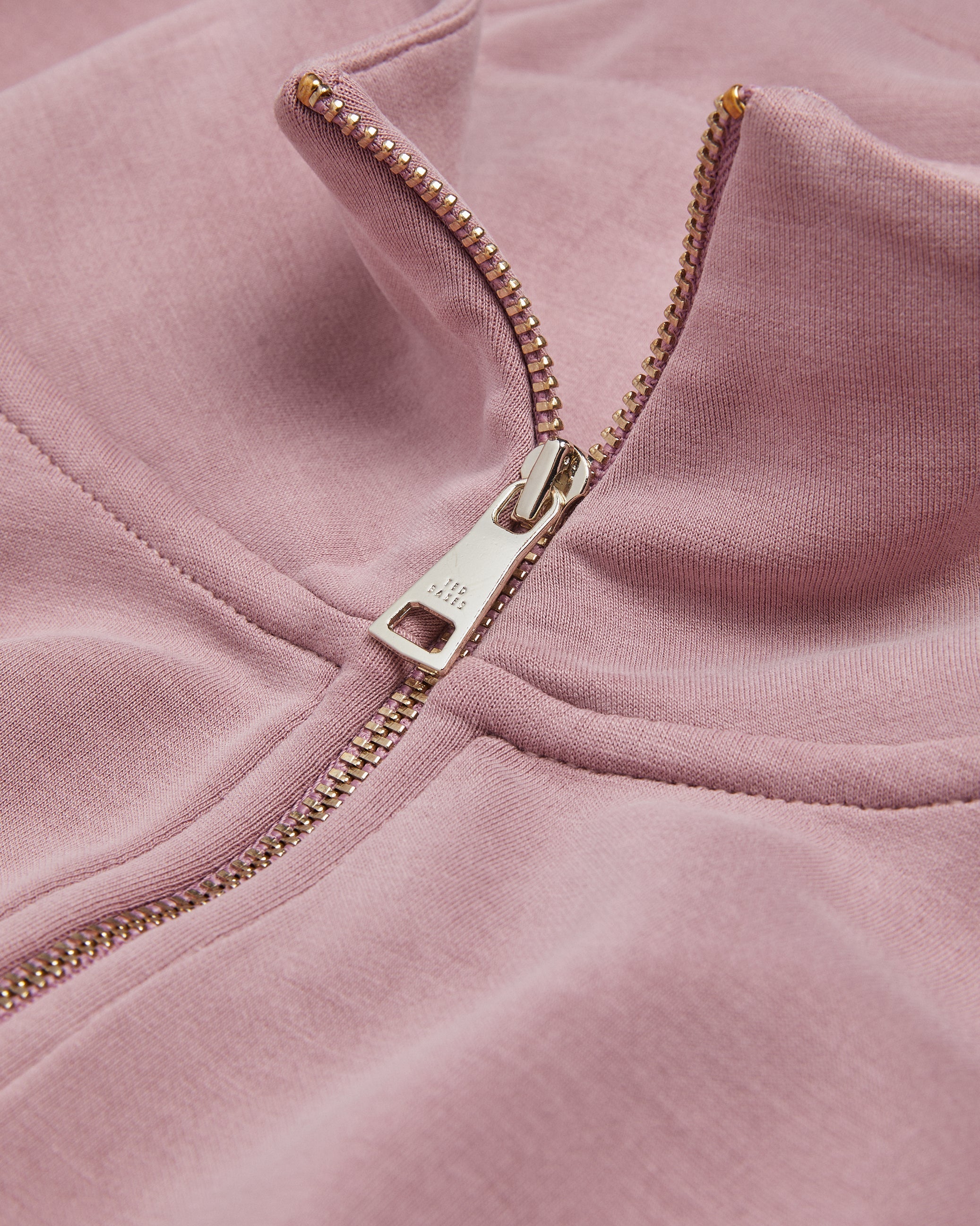 Arorha Zip Through Funnel Neck Sweat Dusky-Pink