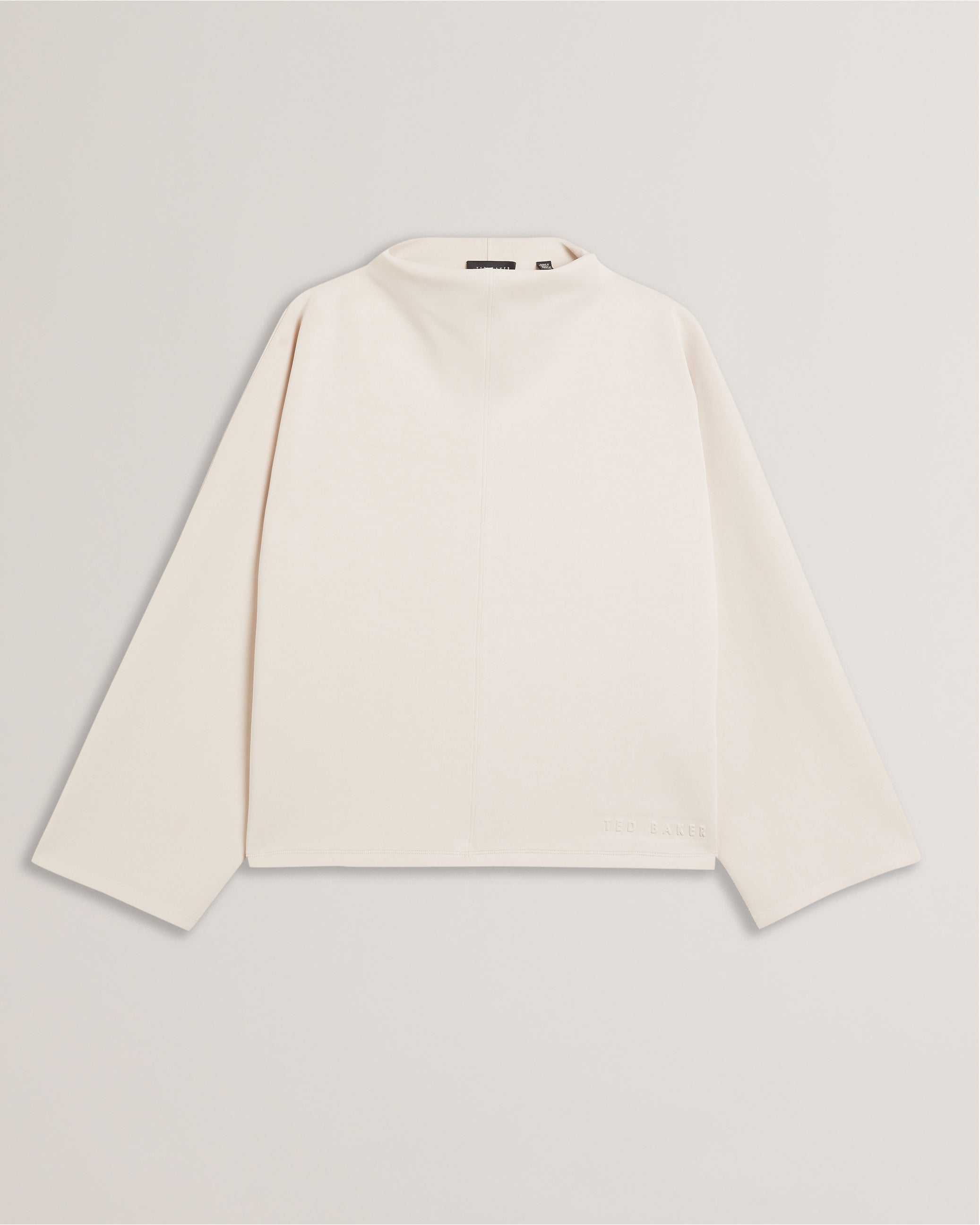 Kenseyy Funnel Neck Wide Sleeve Sweatshirt Ivory