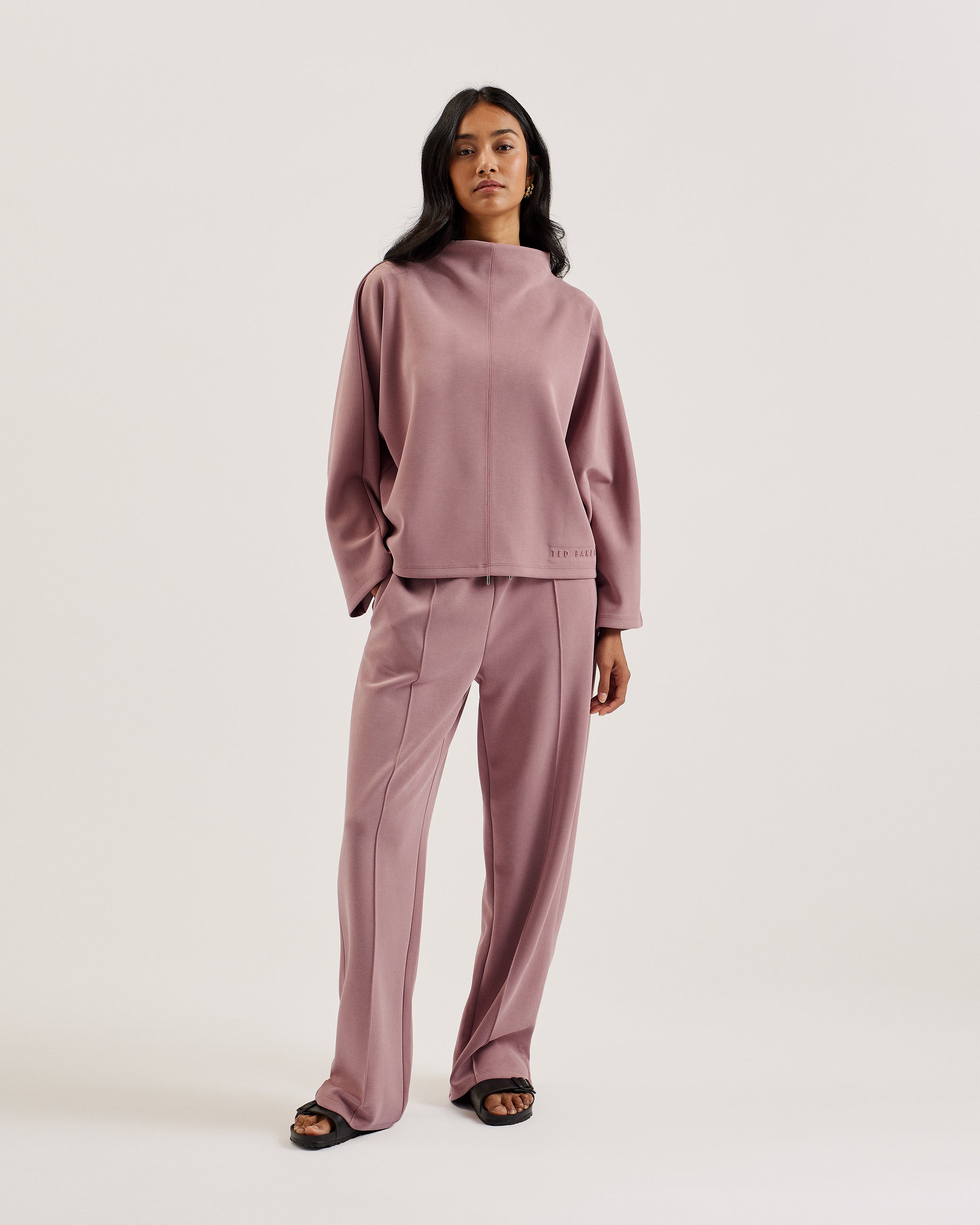 Nowelll Cupro Split Hem Jogger Dusky-Pink