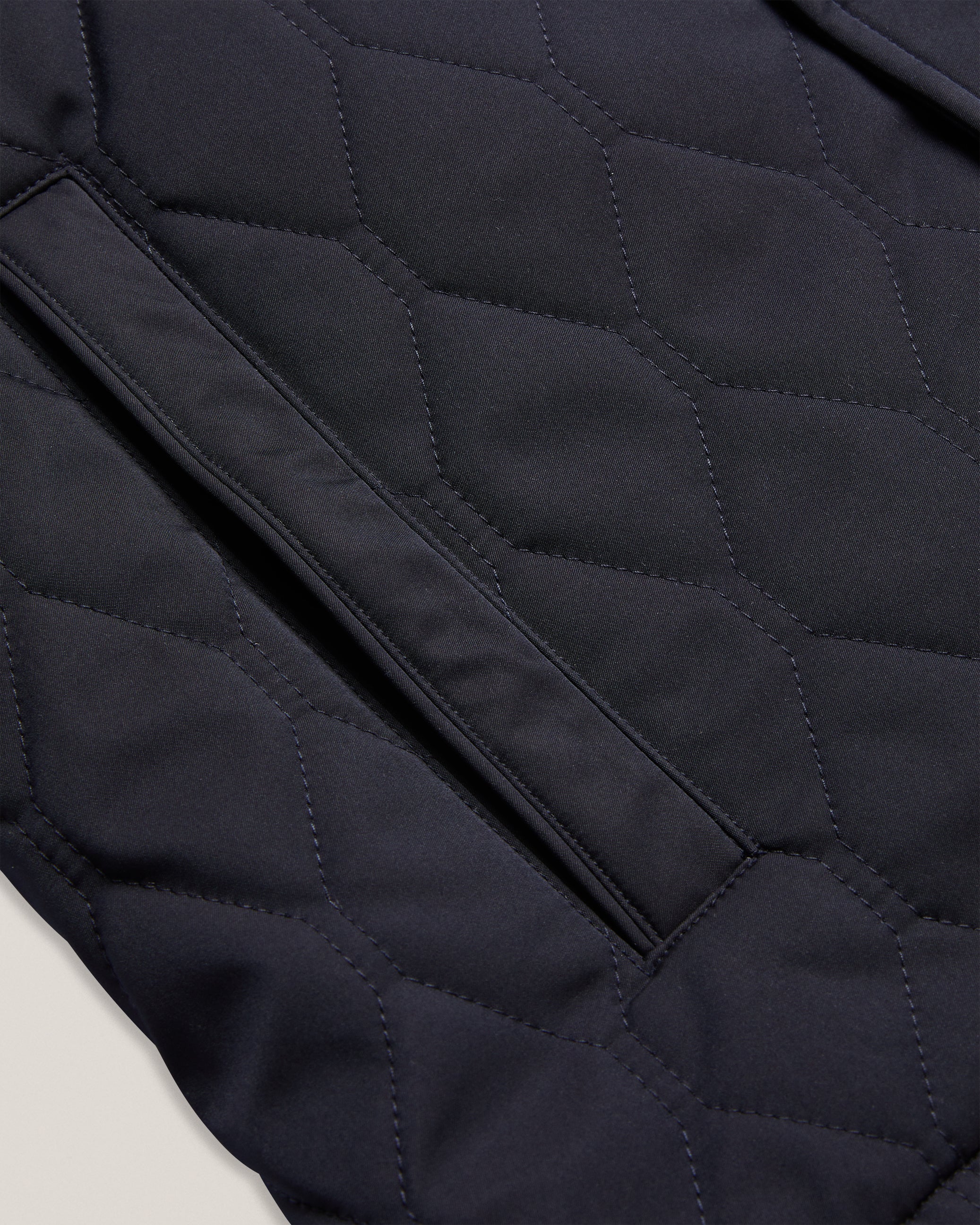 Zampa Quilted Funnel Jacket Navy