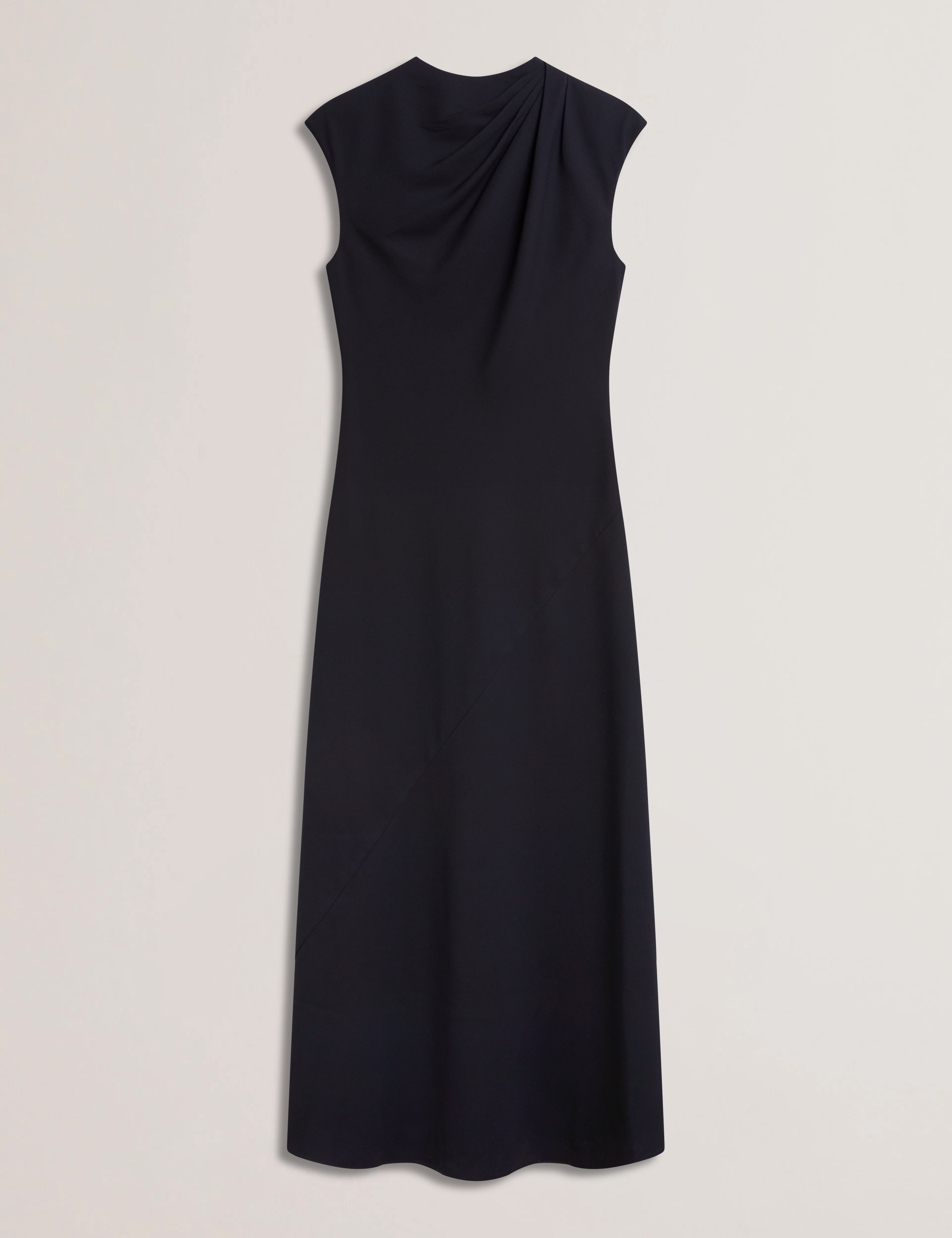 Kyamos Drape Detail Slip Maxi Dress Navy