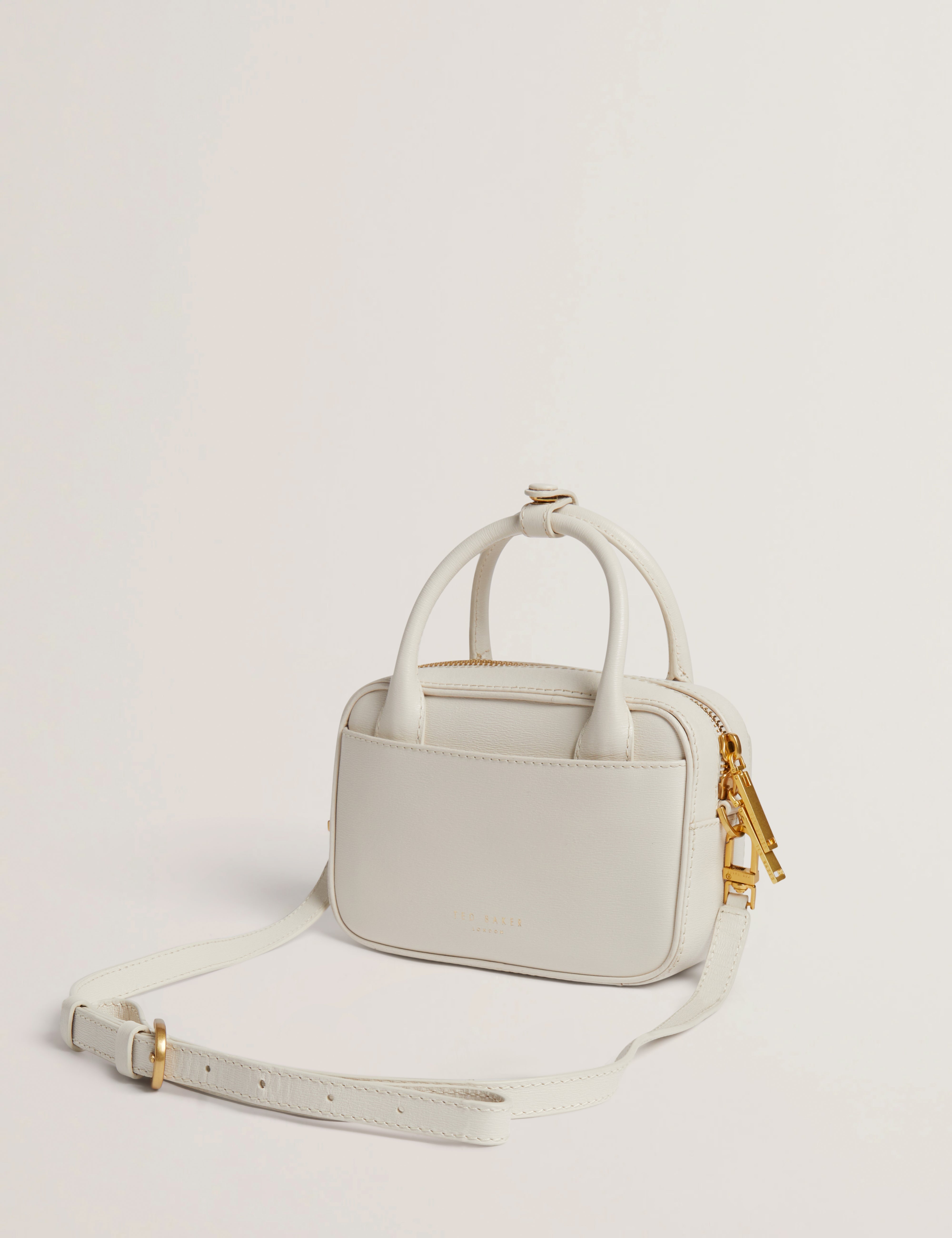Anibell Tb Detail Mini Leather Crossbody Bag Ecru
