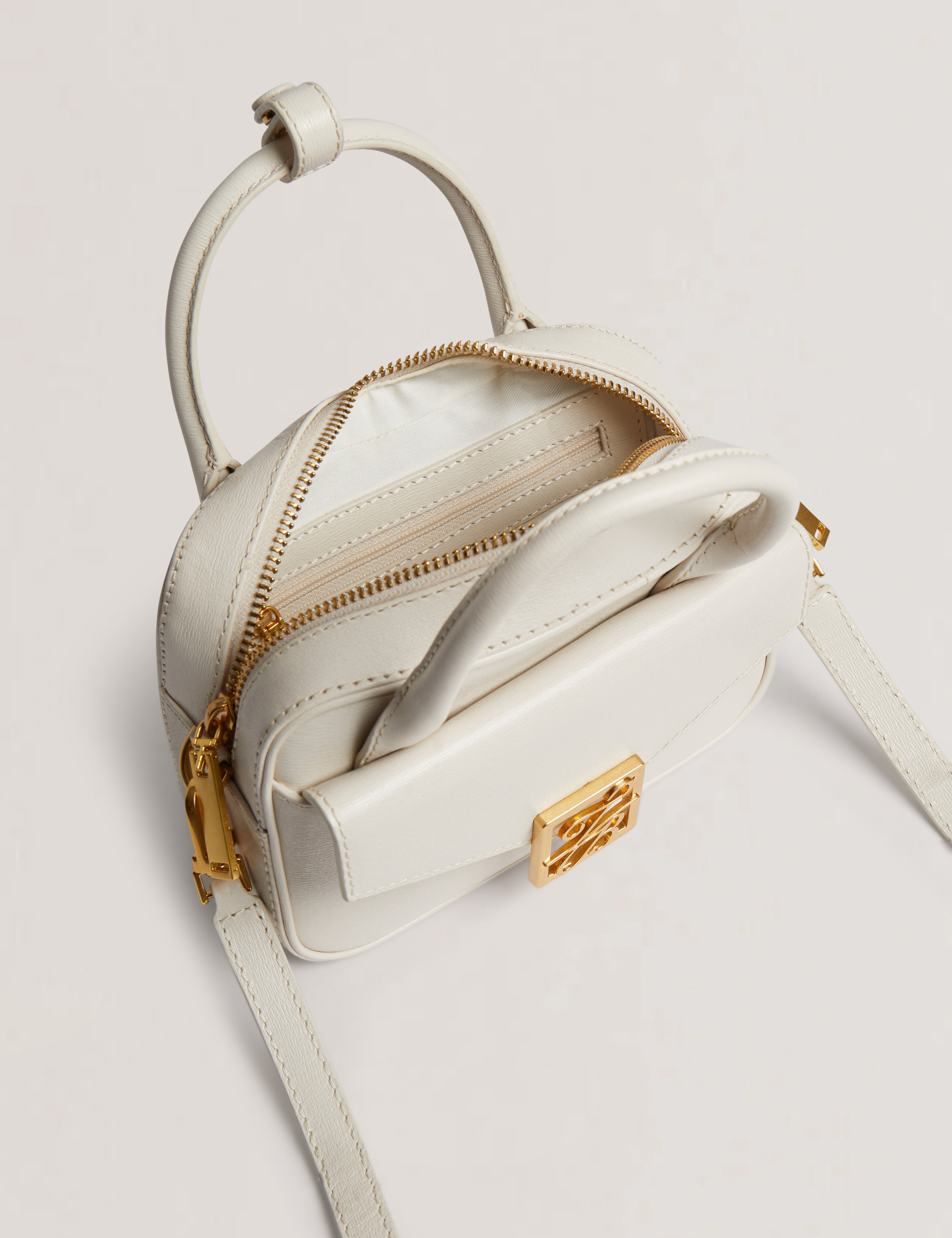 Anibell Tb Detail Mini Leather Crossbody Bag Ecru