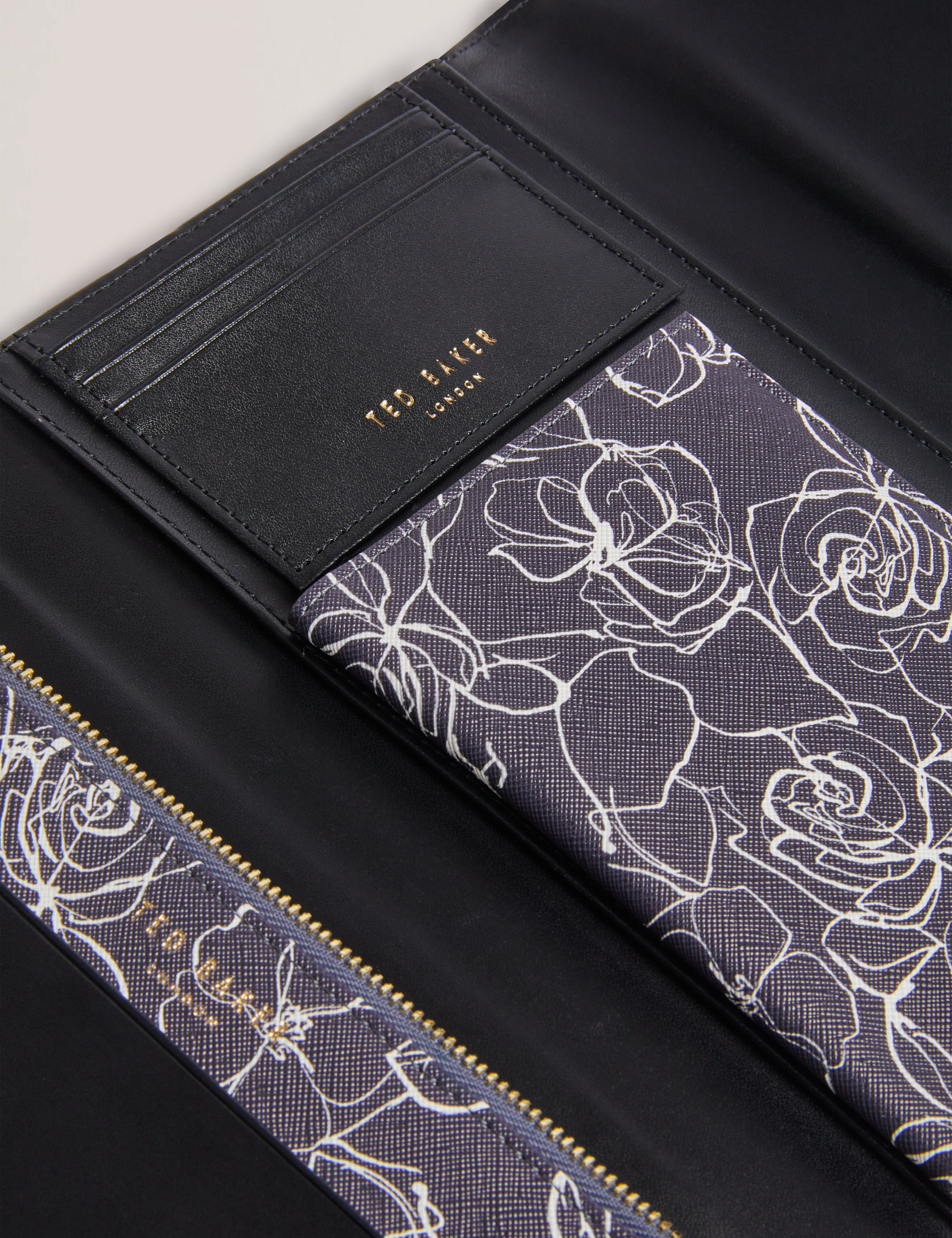 Kelles Linear Rose Travel Wallet Navy