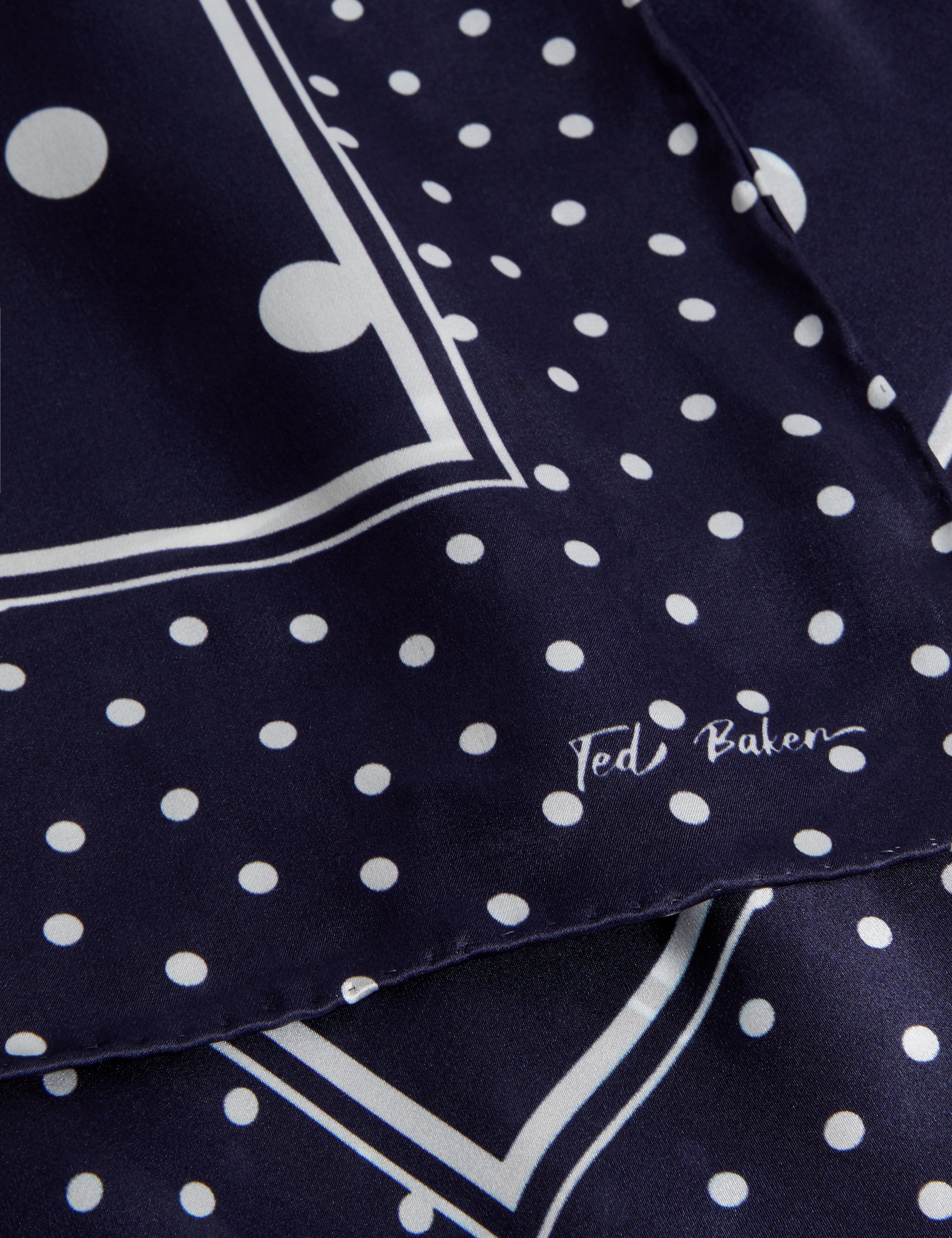 Gills Polka Dot Long Scarf Navy