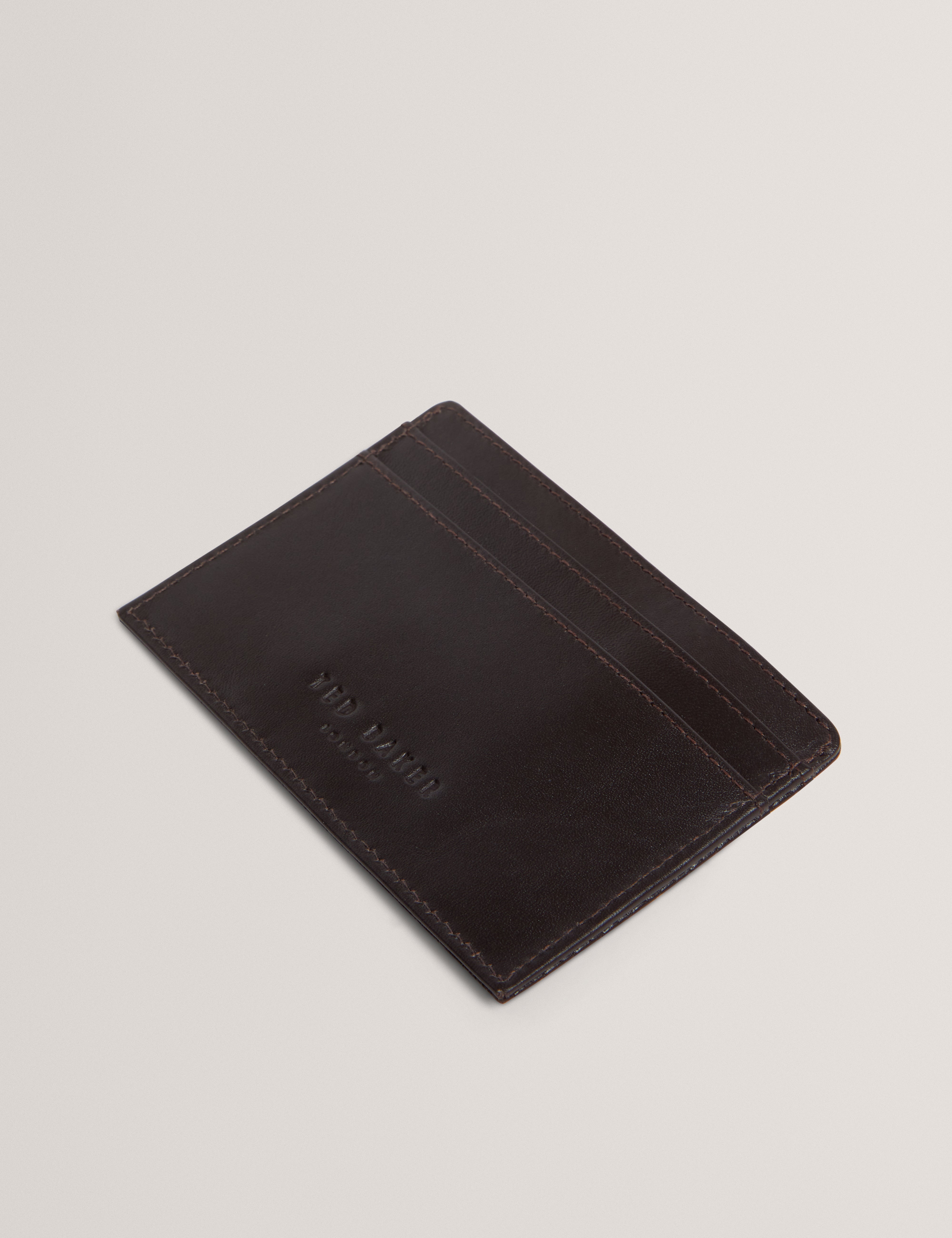 Colie Weave Texture Leather Cardholder Brn-Choc