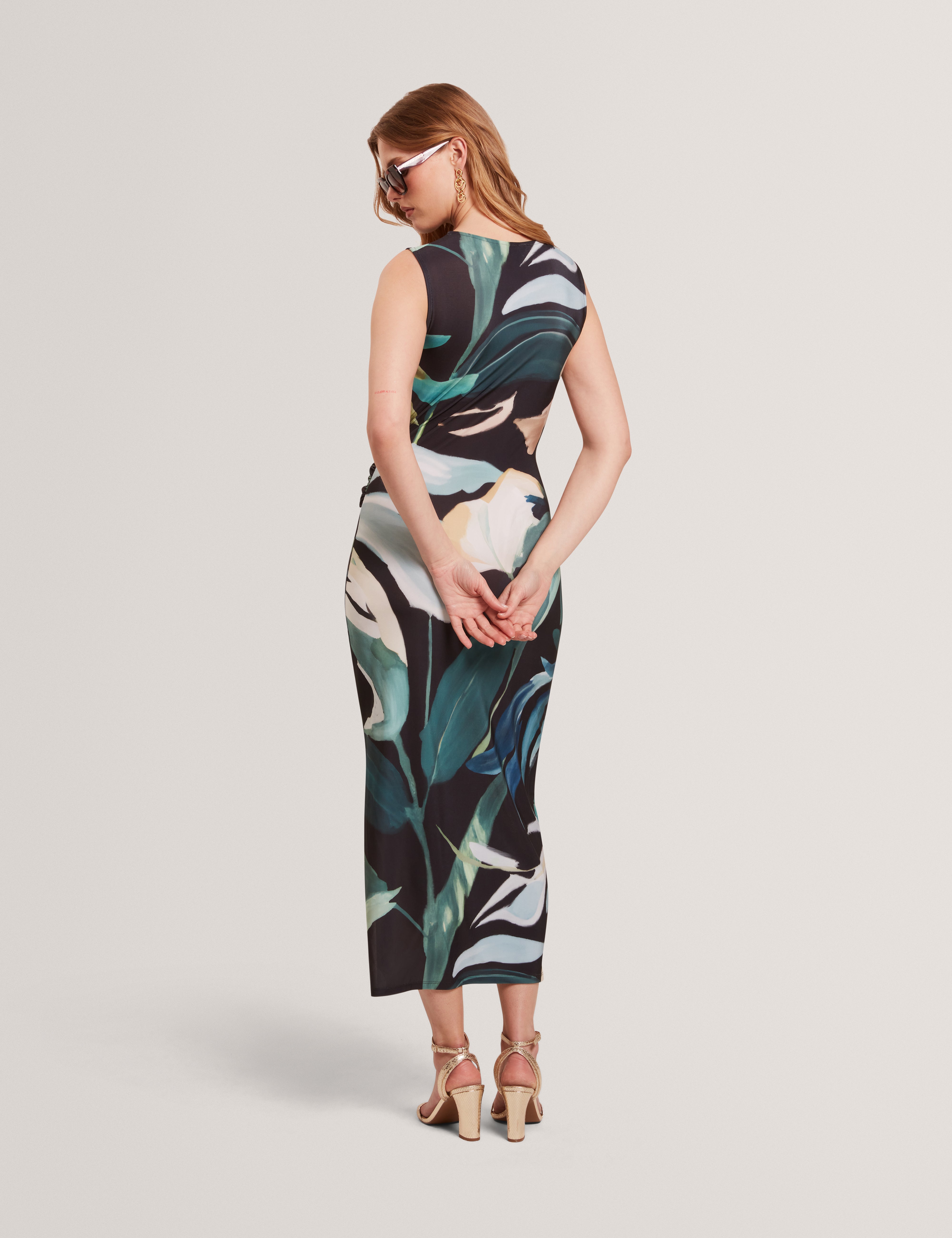 Linneaa Printed Sleeveless Bodycon Dress Black