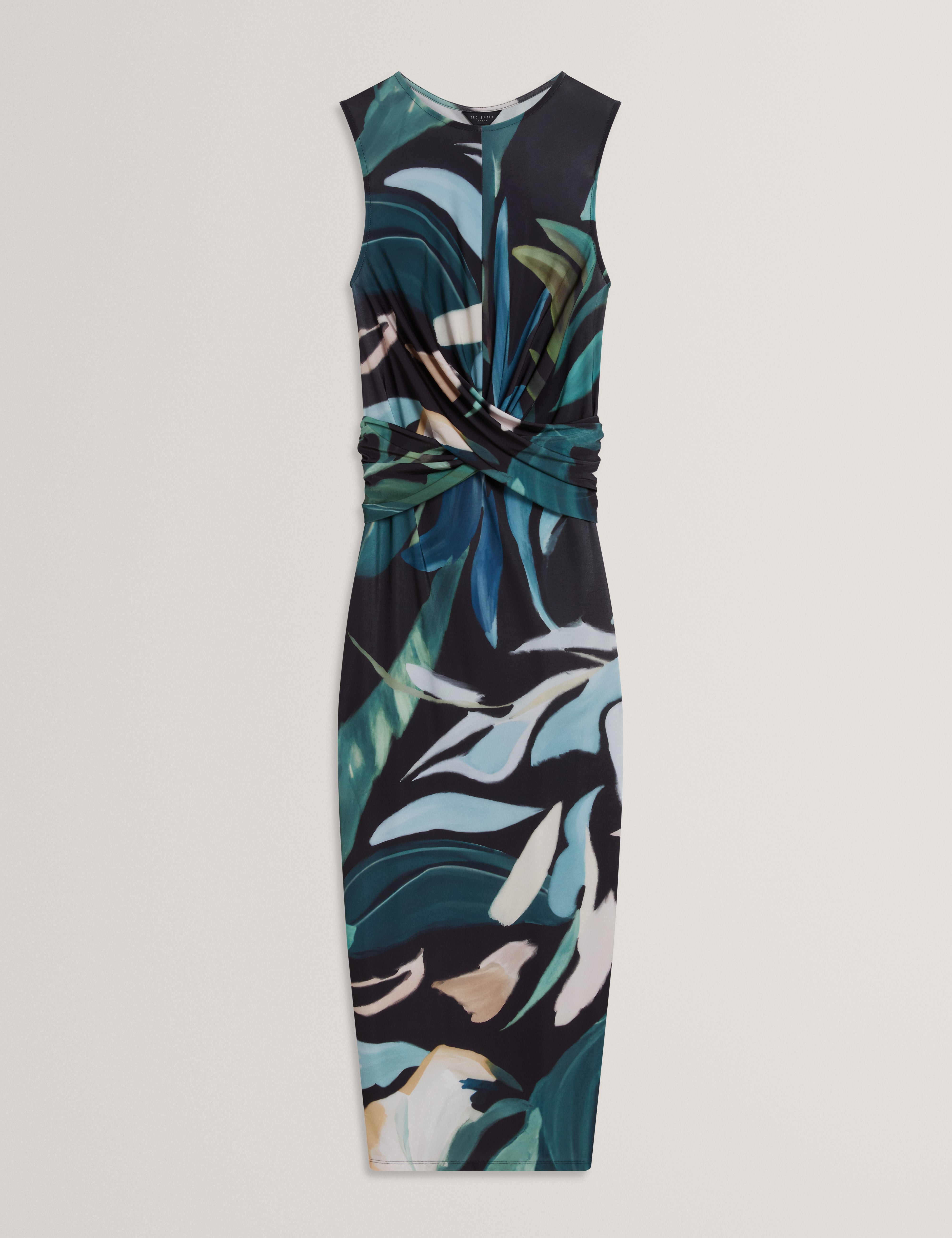 Linneaa Printed Sleeveless Bodycon Dress Black