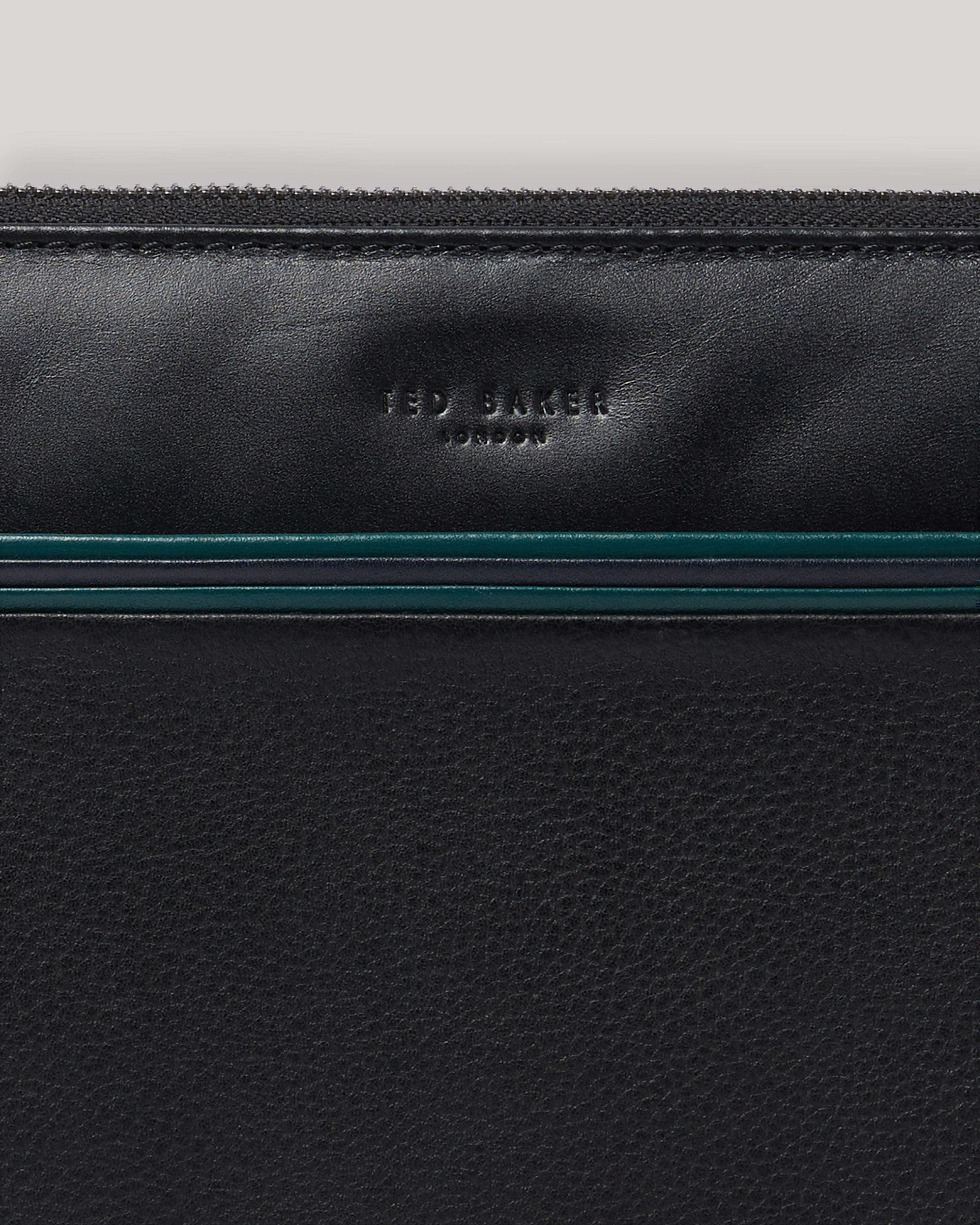 Grason Stripe Leather Laptop Case 13 Inch Black