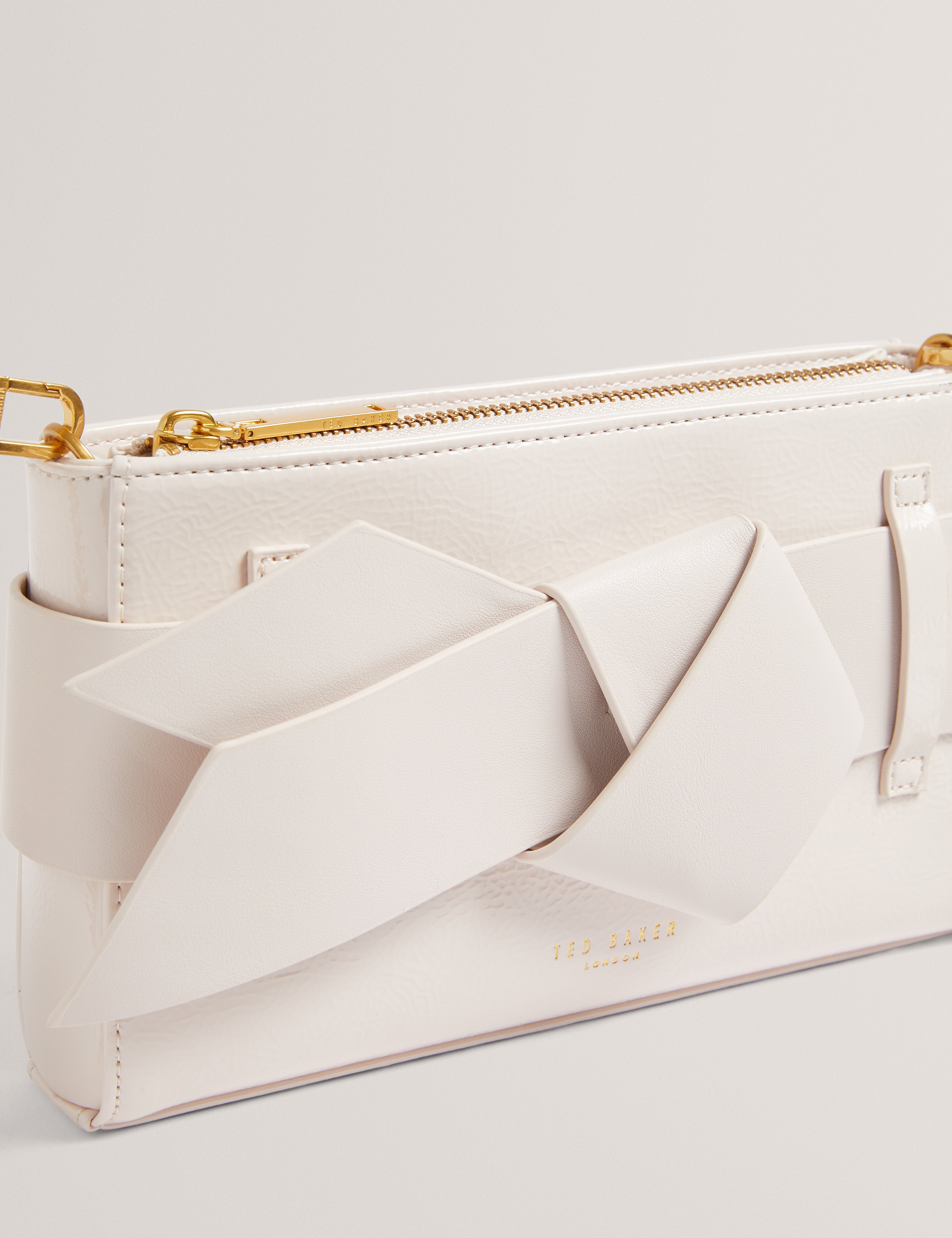 Jimmah Soft Pu Bow Clutch Bag Ivory