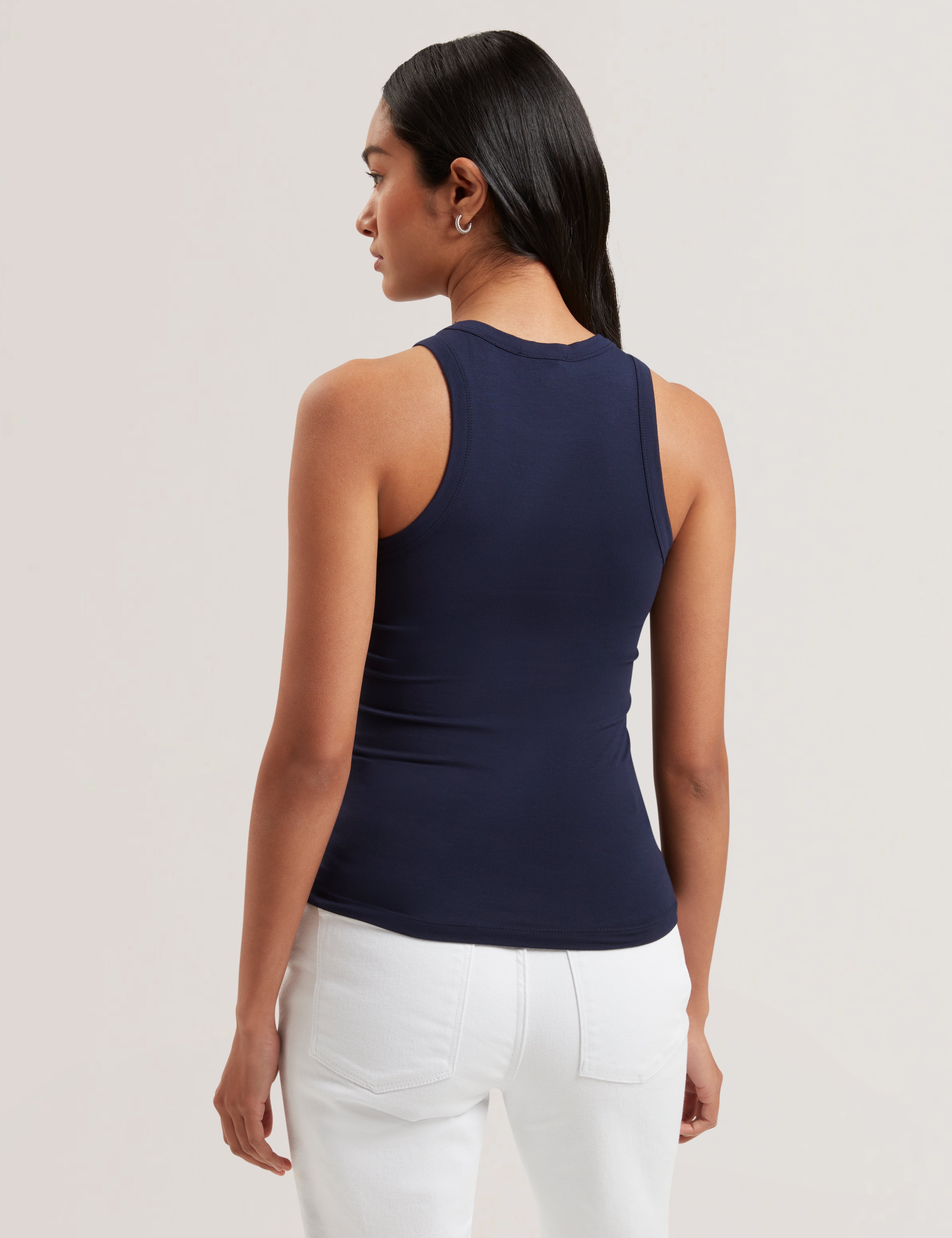 Casiy Jersey Tank Top With Branding Navy