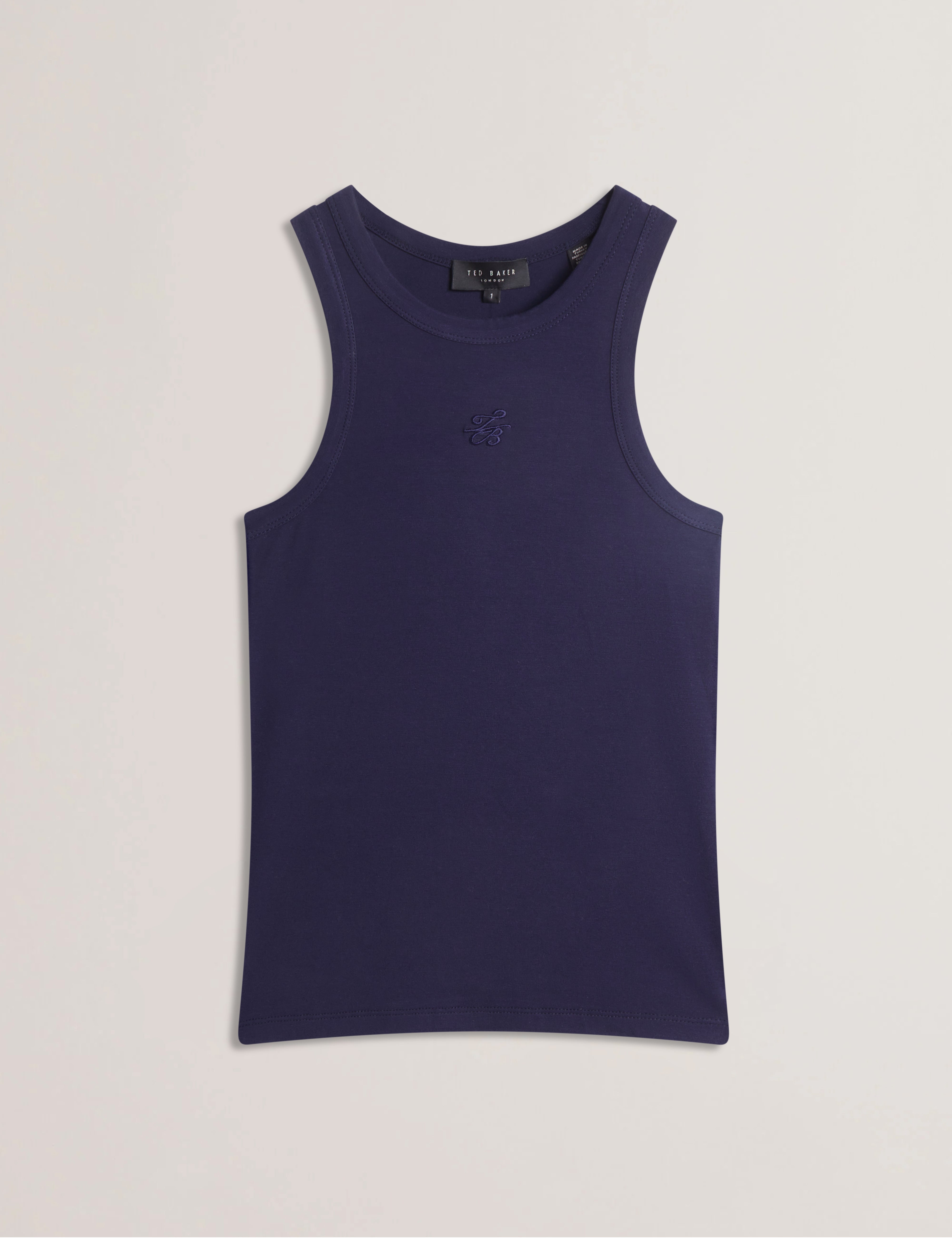 Casiy Jersey Tank Top With Branding Navy