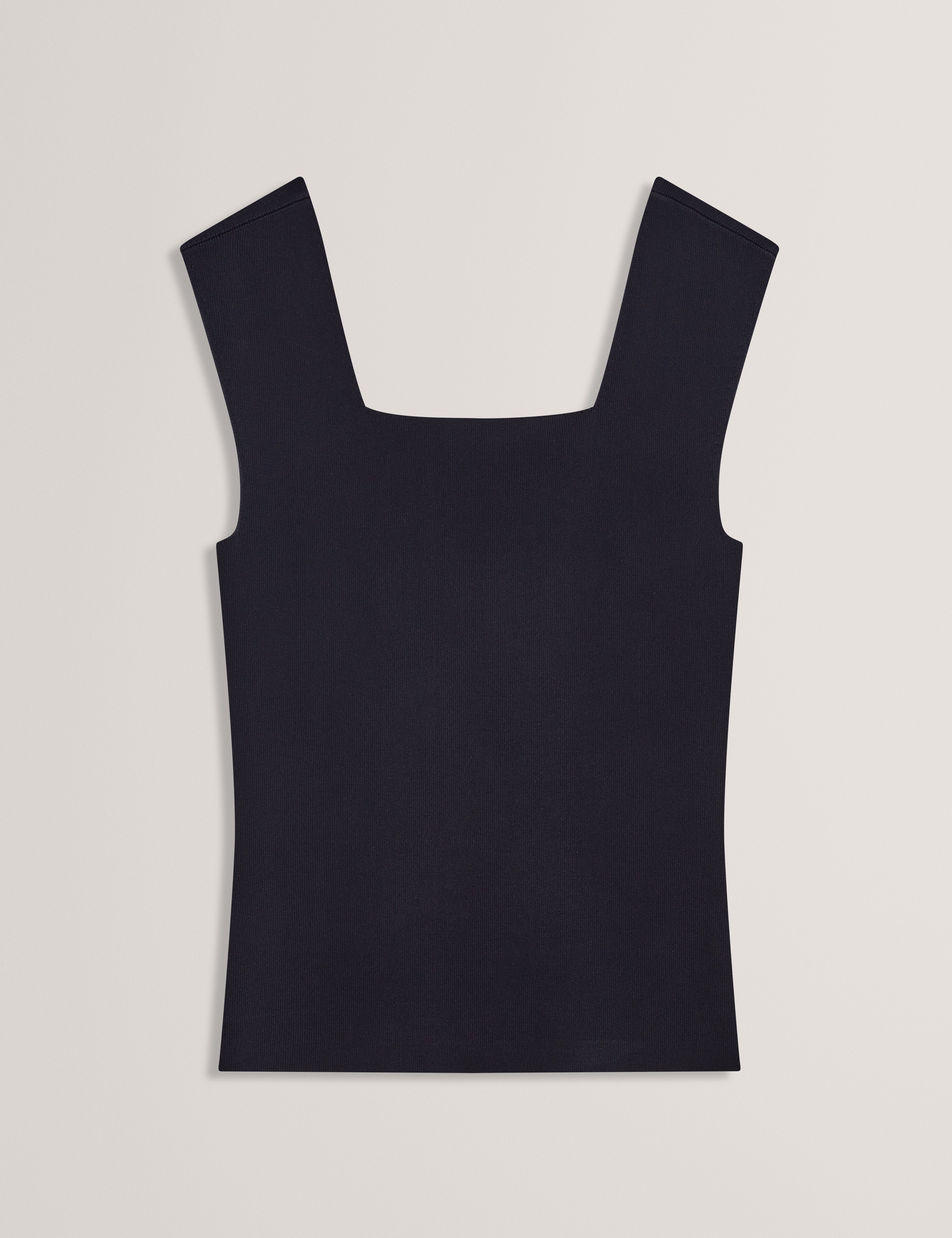 Binkkii Square Neck Sleeveless Knit Top Navy