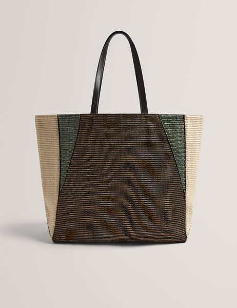 Ted Baker ラフィヤ ブロック折りたたみショッパーバッグ 280686_RAFIYA_BLACK_1_grande.