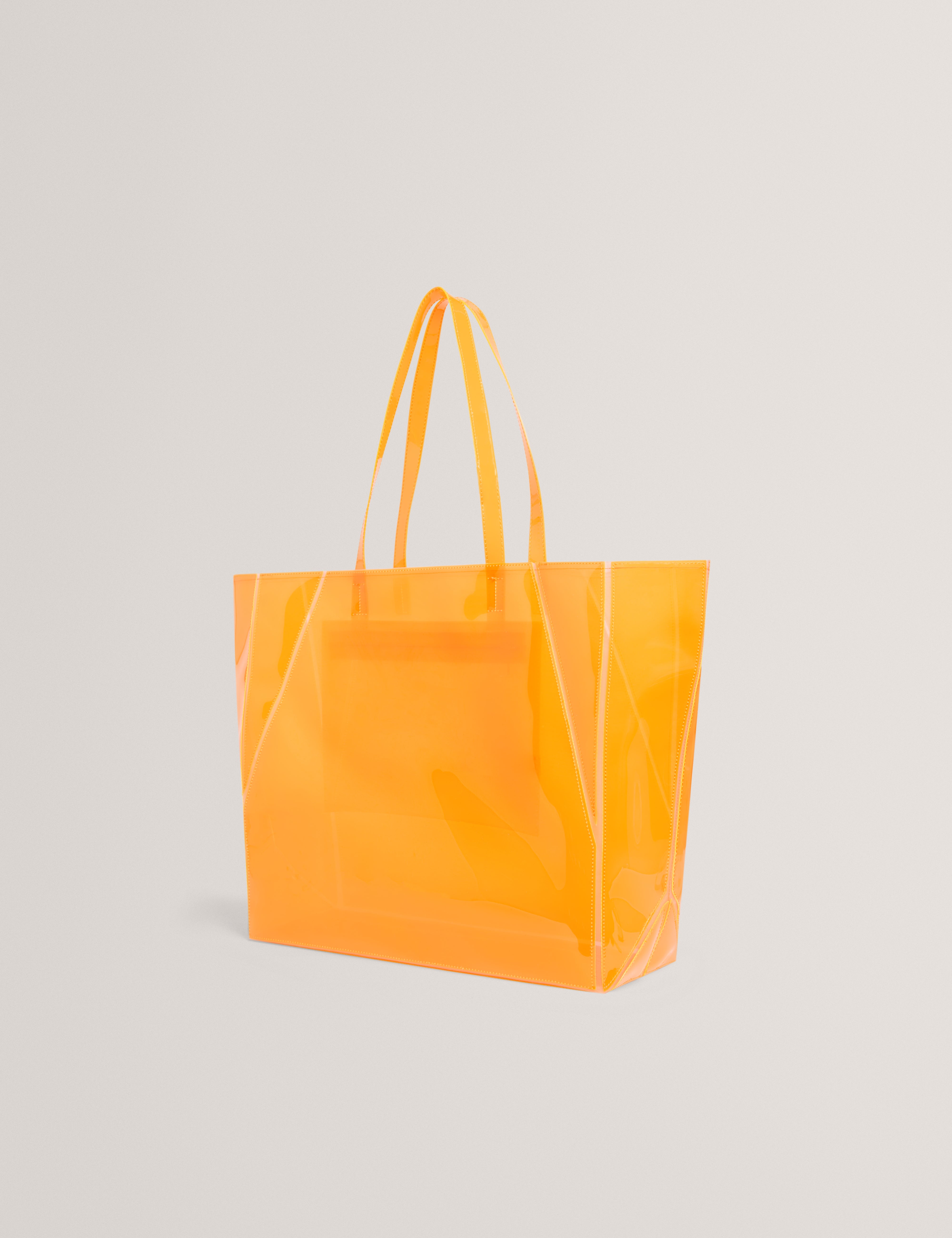 Vinessa Vinyl Collapsible Large Shopper Orange
