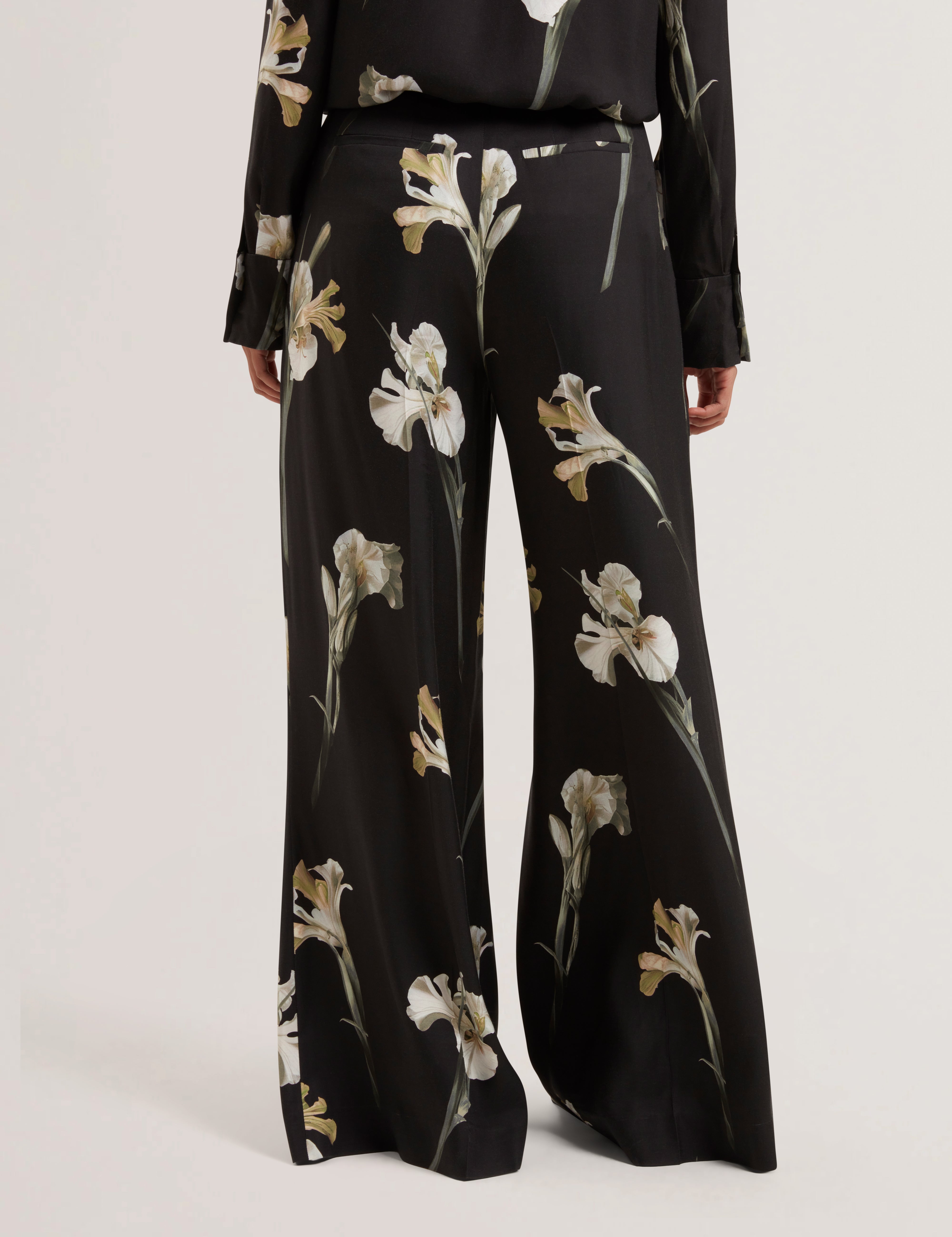 Alboo Printed Wide Leg Trouser Black